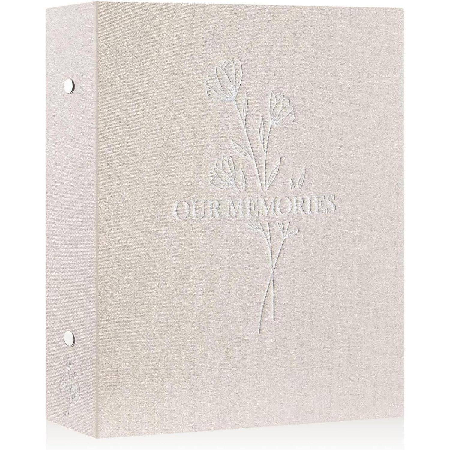 Fotoalbum Einsteckalbum 10x15 Hochformat Leinen Fotos 400 Fotos Beige
