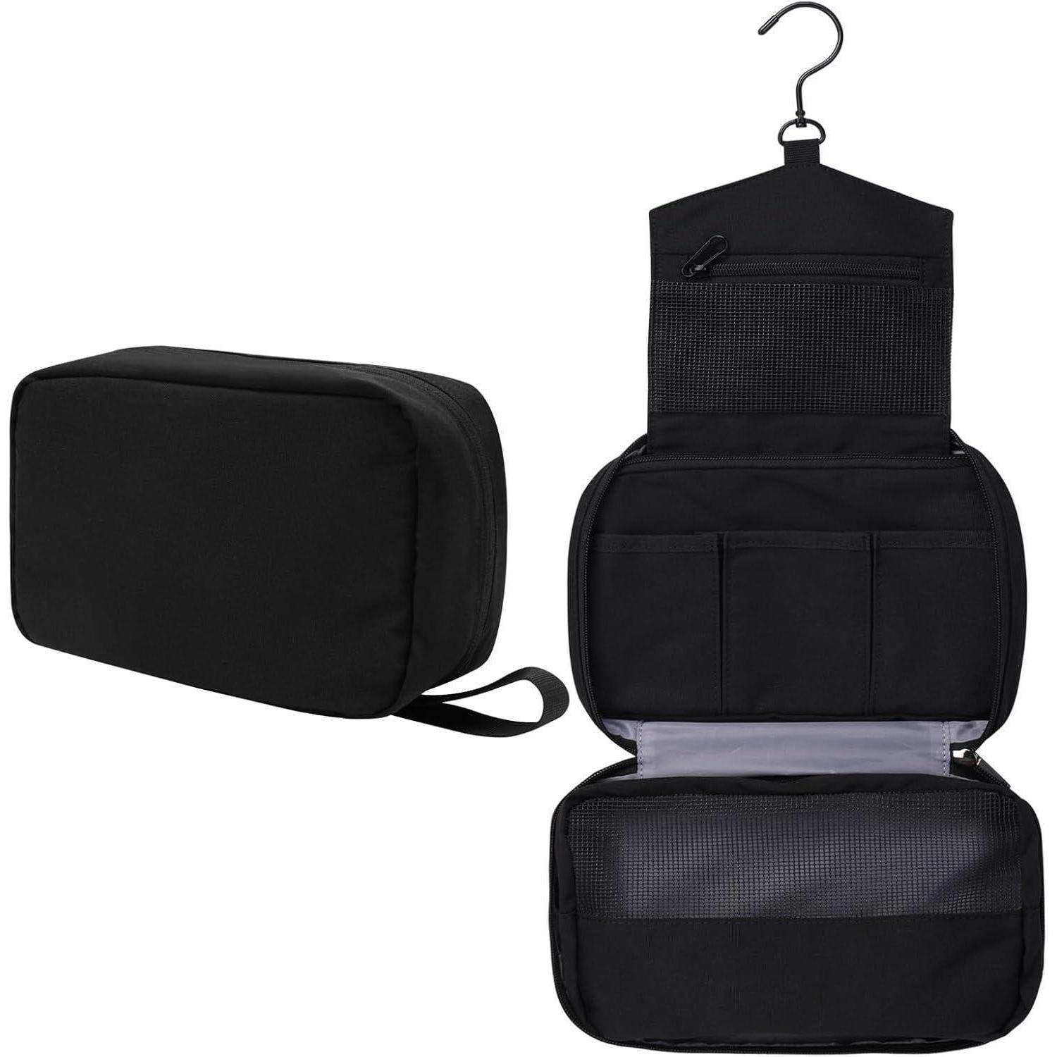 Kulturbeutel Reise Organizer Haken Damen Herren Schwarz L-28.5x10x15cm
