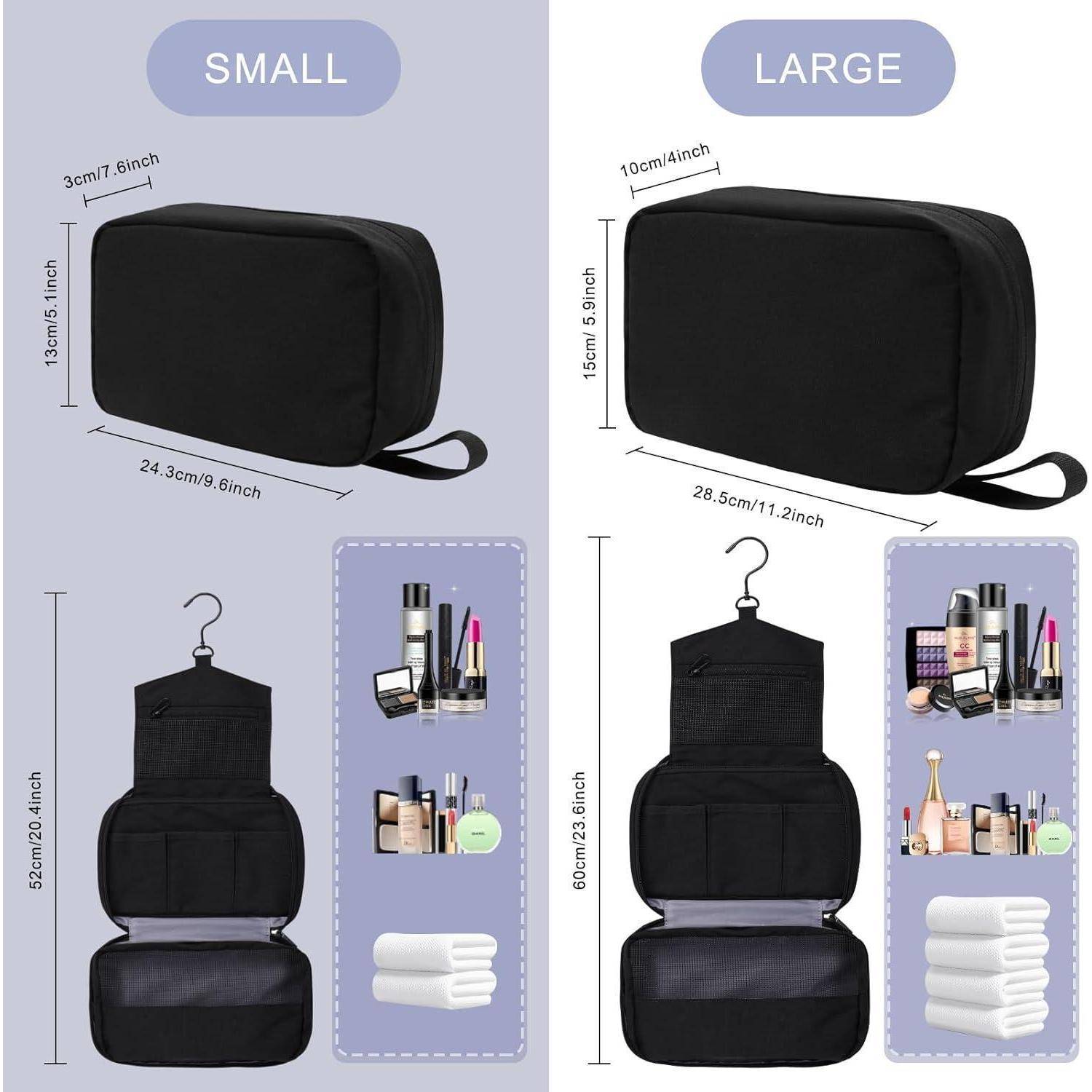 Kulturbeutel Reise Organizer Haken Damen Herren Schwarz L-28.5x10x15cm
