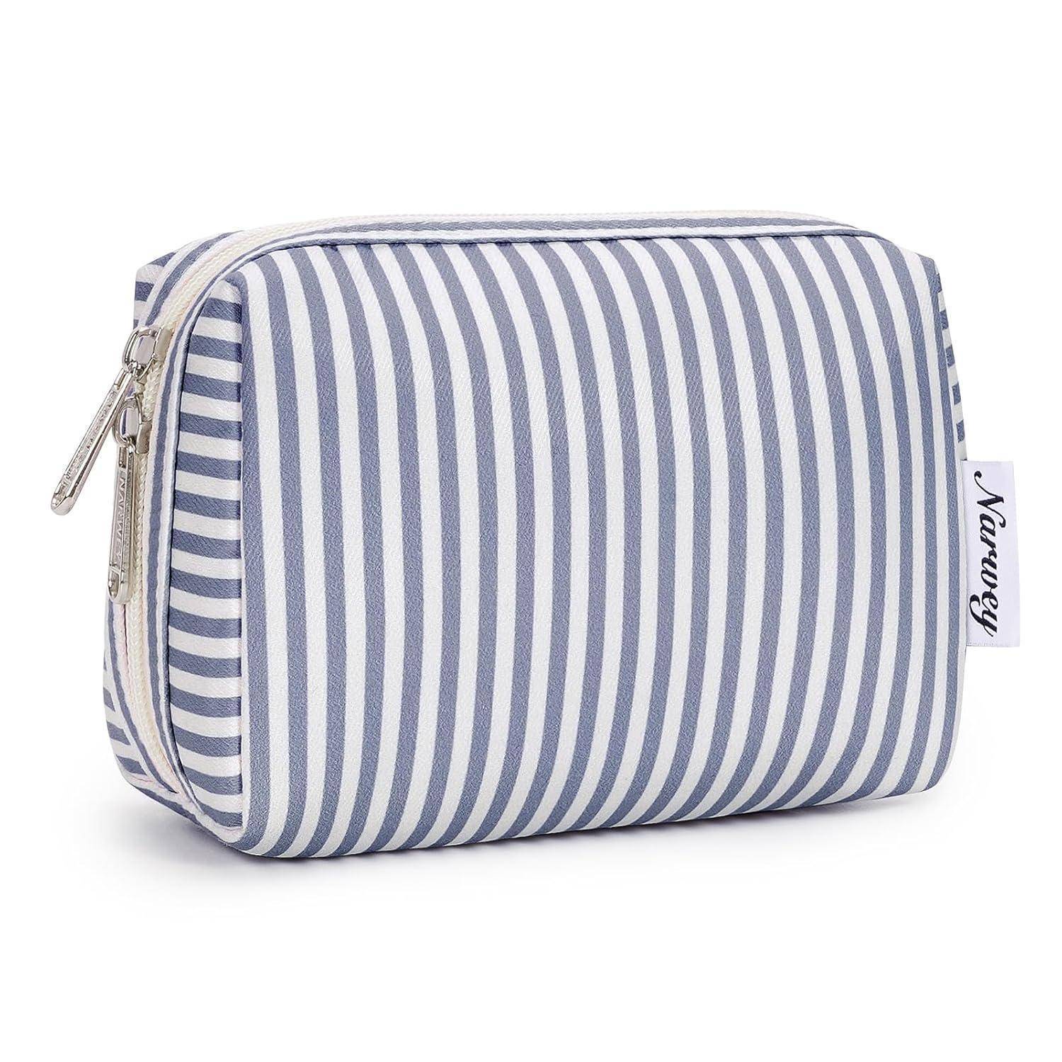 Schminktasche Kosmetiktasche Damen Reise Streifen Graublaue Streifen S