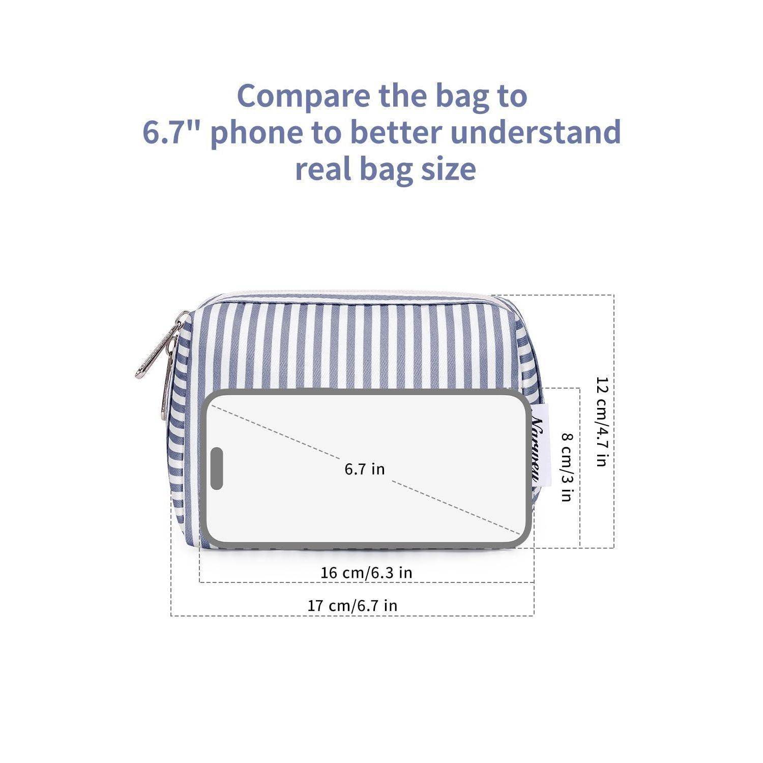 Schminktasche Kosmetiktasche Damen Reise Streifen Graublaue Streifen S