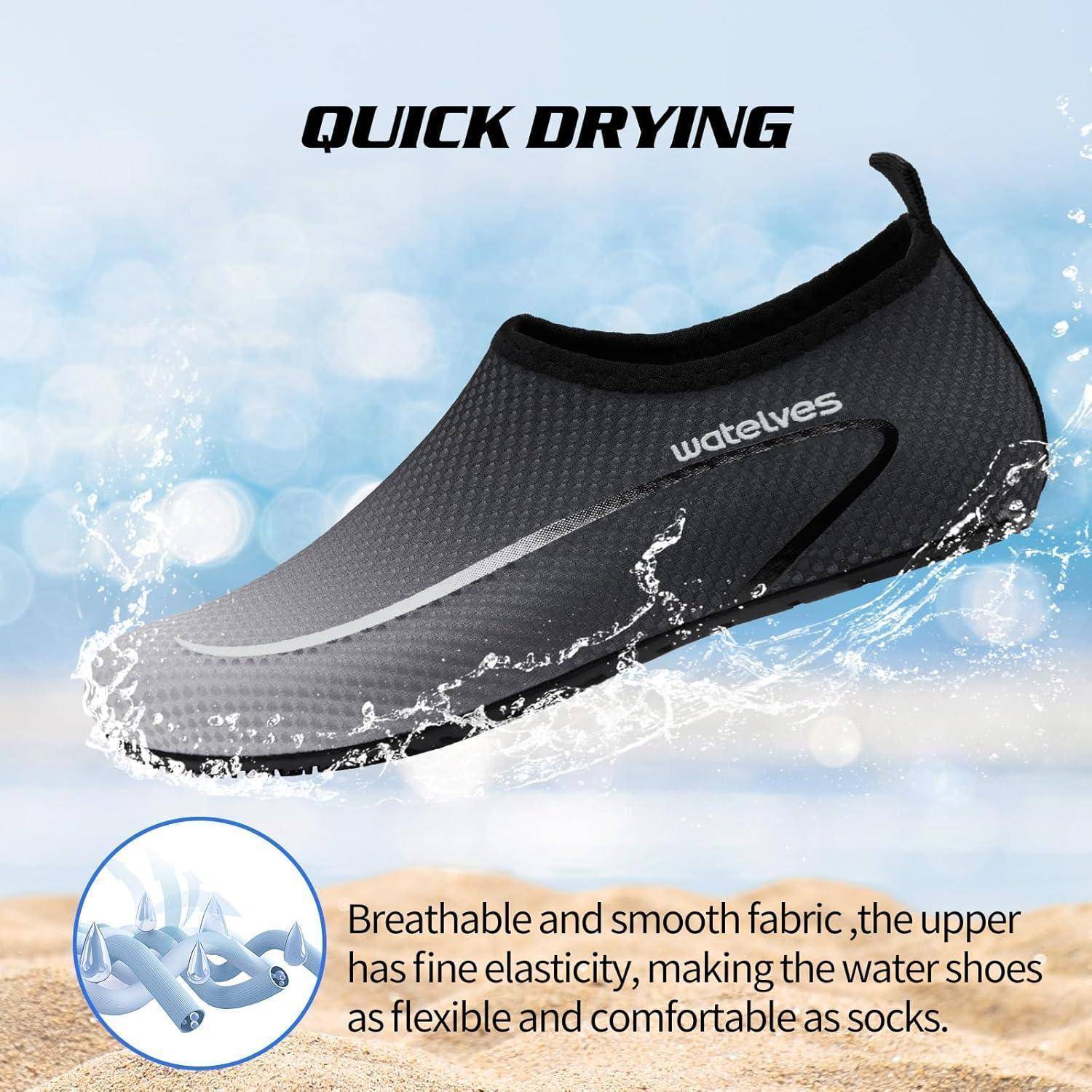 Wasserschuhe Badeschuhe Damen Herren 42 43 EU A Linie Schwarz Grau