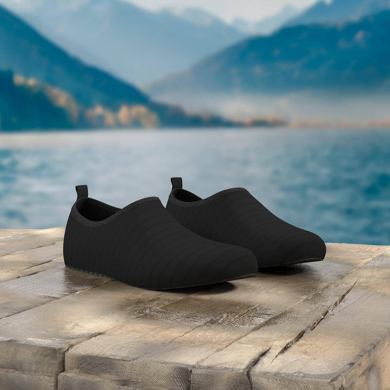 Badeschuhe Damen Herren Strandschuhe Aquaschuhe 40 41 EU Schwarz