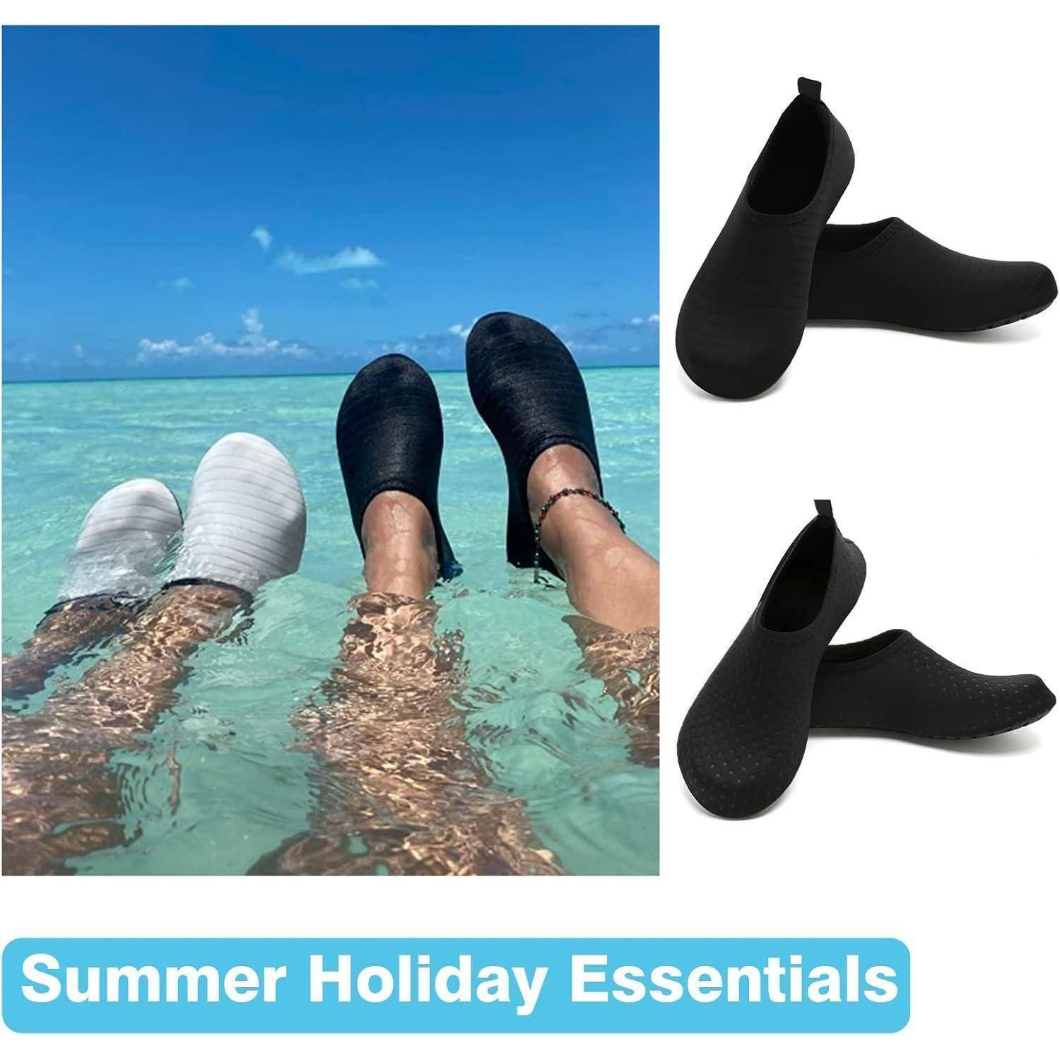 Badeschuhe Damen Herren Strandschuhe Aquaschuhe 40 41 EU Schwarz