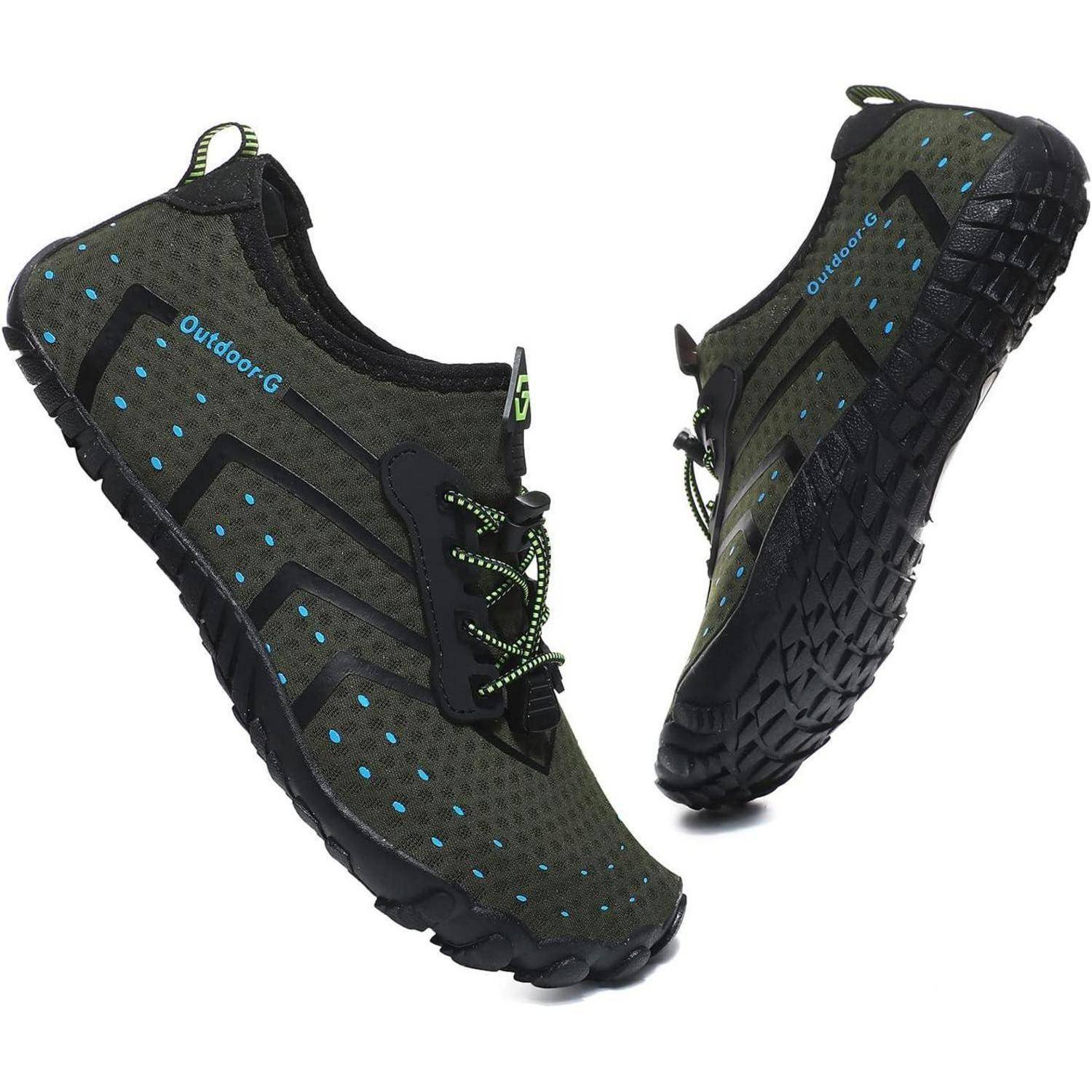 Wasserschuhe Badeschuhe Strandschuhe Unisex Drainagelöcher 40 EU Grün1