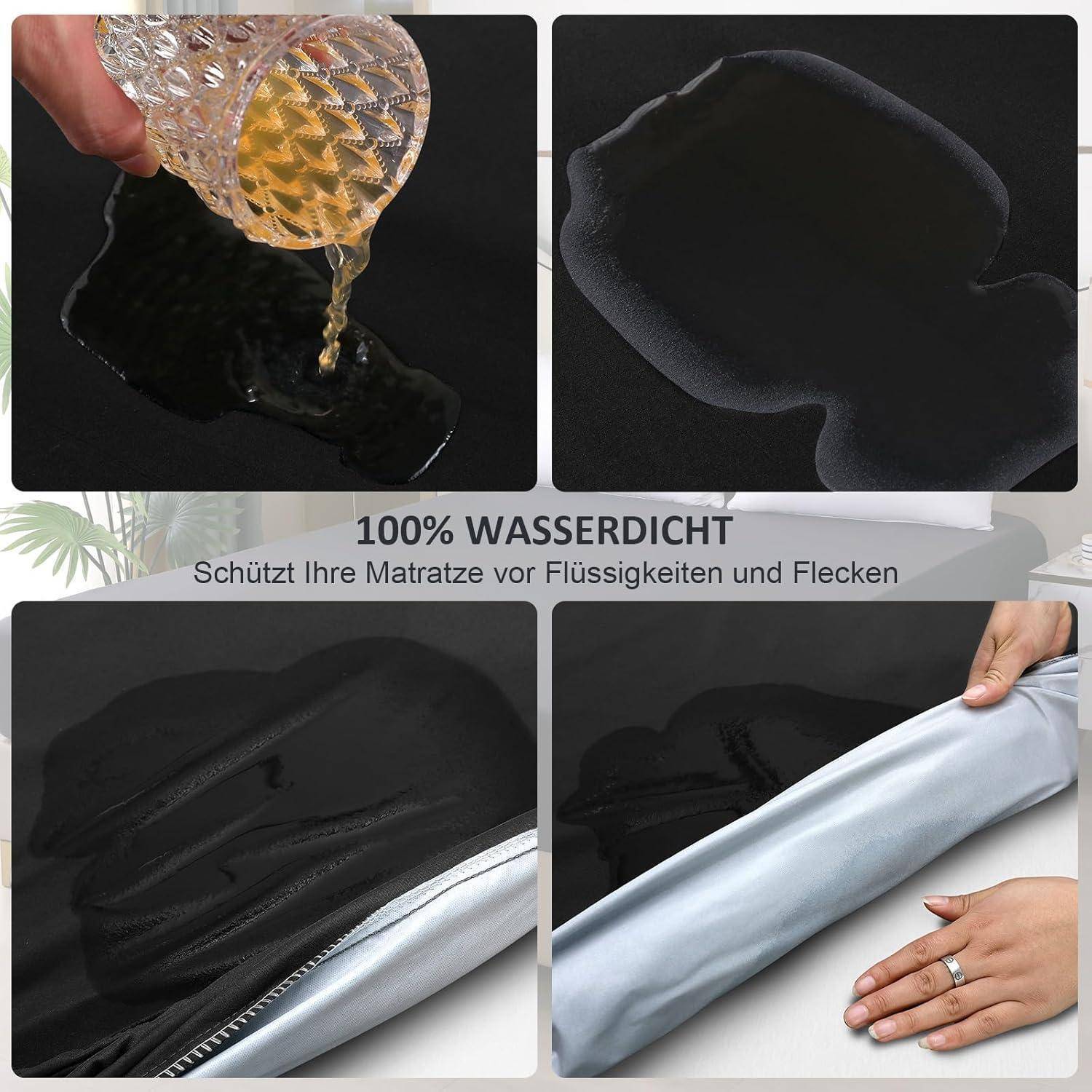 Matratzenschoner wasserdicht 200x200cm Schwarz 200×200cm