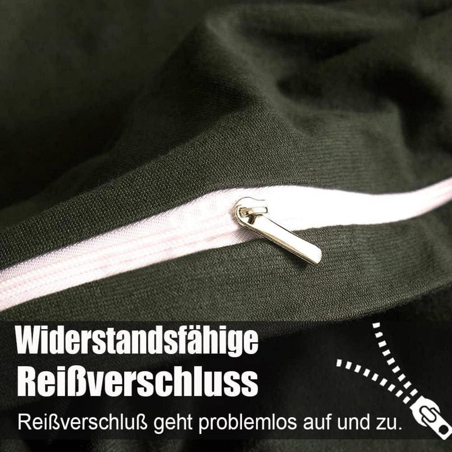 Ein strapazierfähiger Reißverschluss lässt sich leicht öffnen und schließen.' Das Bild zeigt eine Nahaufnahme eines robusten Reißverschlusses vor einem dunklen Stoffhintergrund.