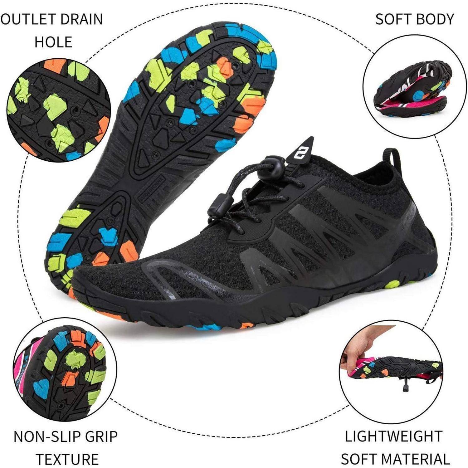 Strandschuhe Wasserschuhe Badeschuhe Rutschfest 43 EU S901 Schwarz