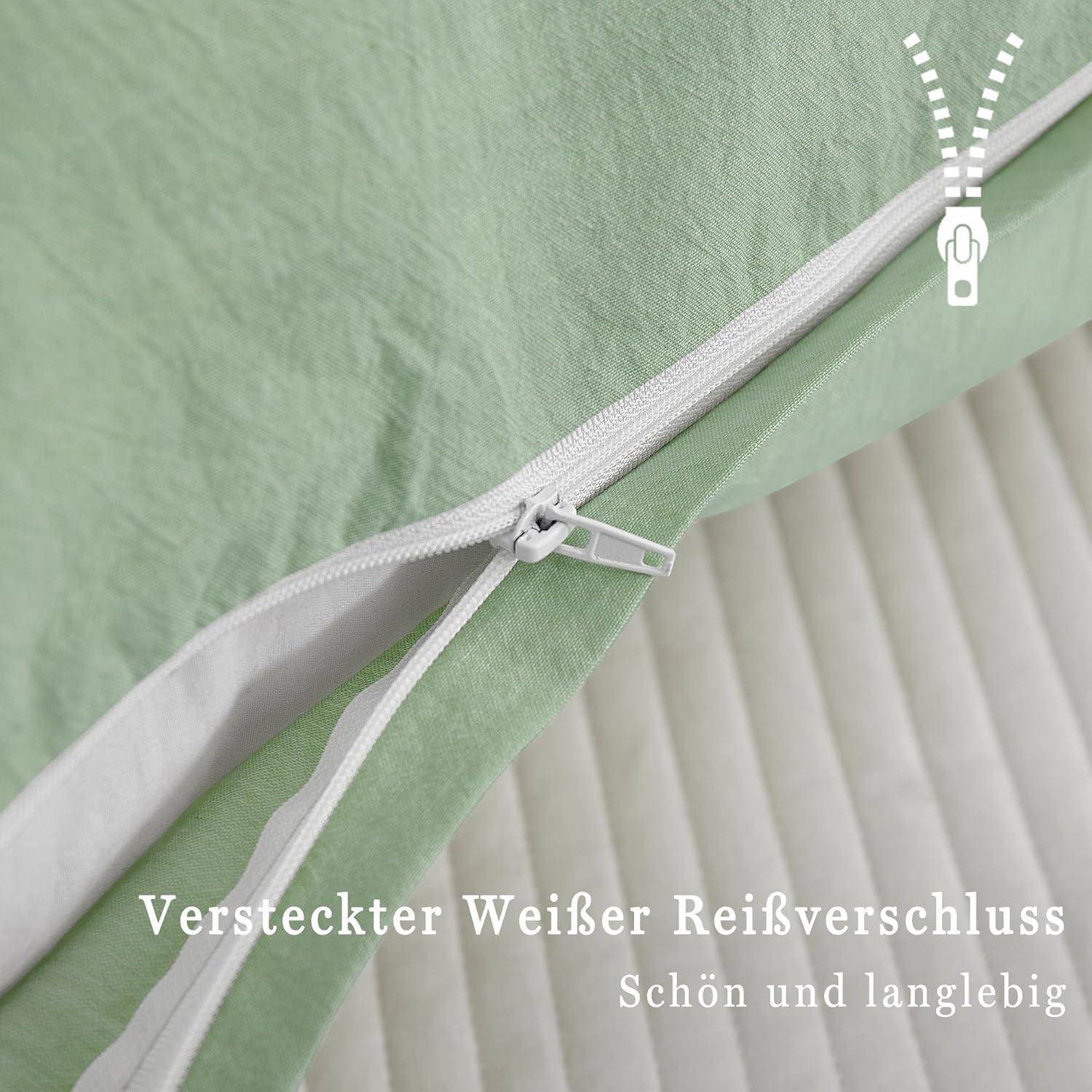 Kissenbezug Baumwolle Reißverschluss 40 x 40 cm 2 Stück Mint Grün