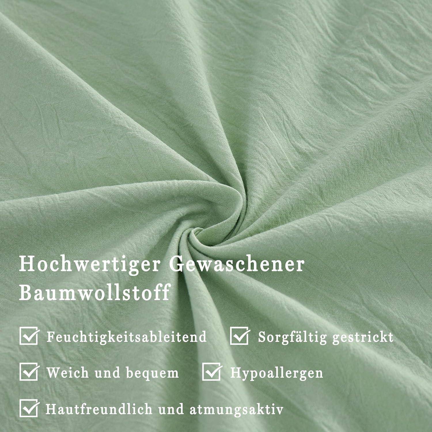 Kissenbezug Baumwolle Reißverschluss 40 x 40 cm 2 Stück Mint Grün