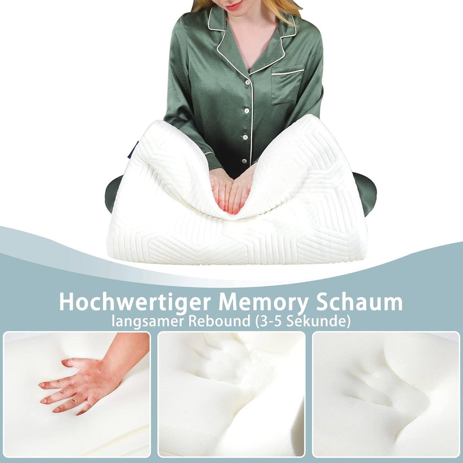 Kopfkissen Nackenkissen 60x35x12 10cm Weißer Memory-schaum 1