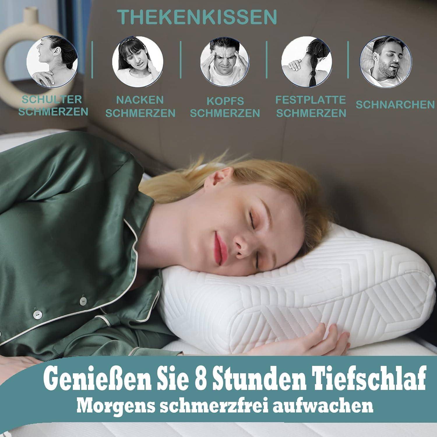 Kopfkissen Nackenkissen 60x35x12 10cm Weißer Memory-schaum 1