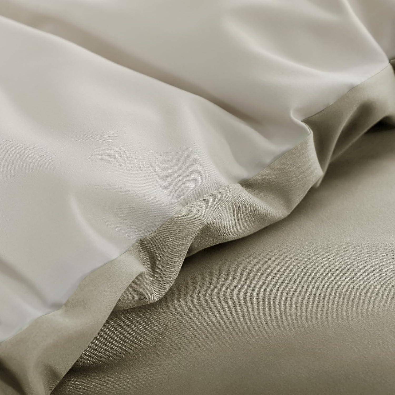 Bettbezug Wendebettbezug 2 Kissenbezüge 65x65 220x240 Taupe Beige