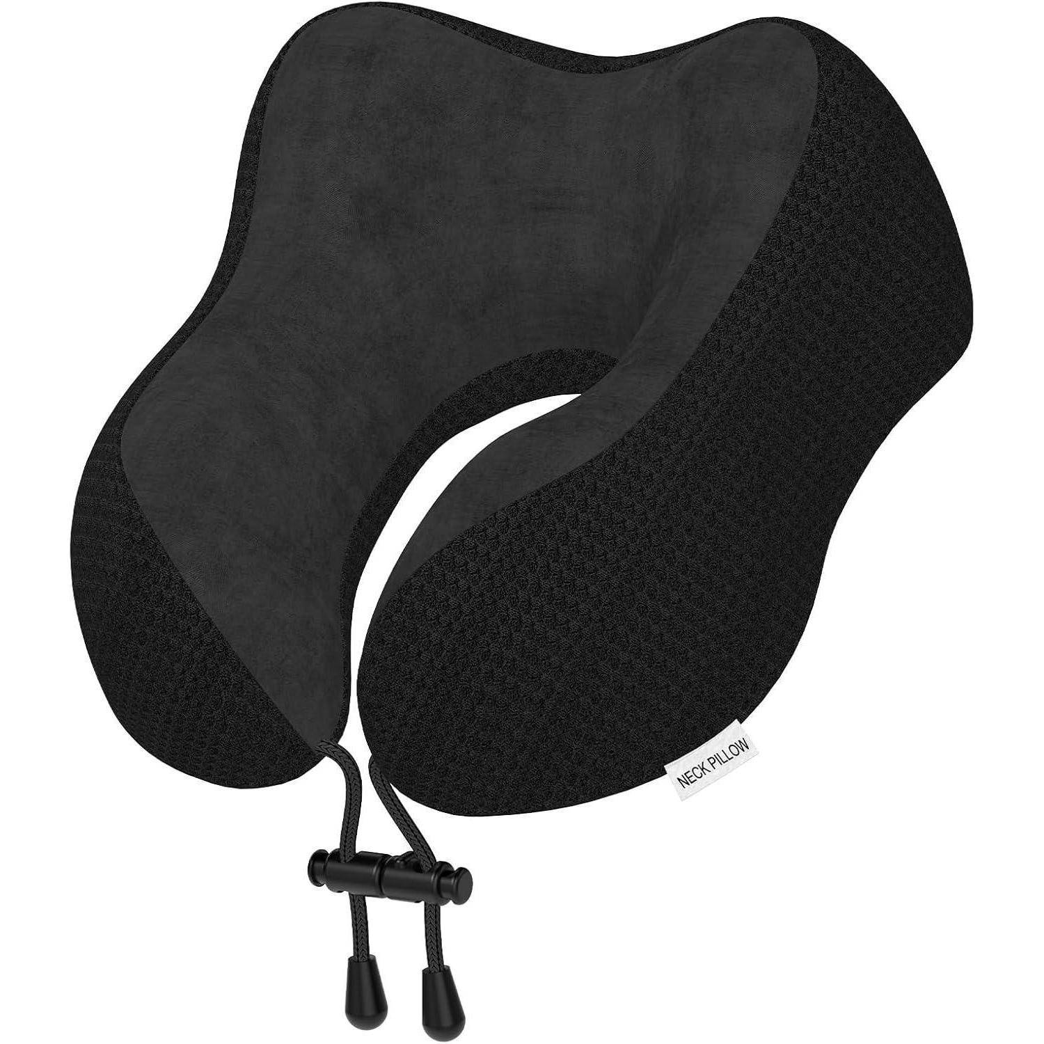 Nackenkissen Reisekissen Nackenhörnchen Memory Foam Auto Schwarz