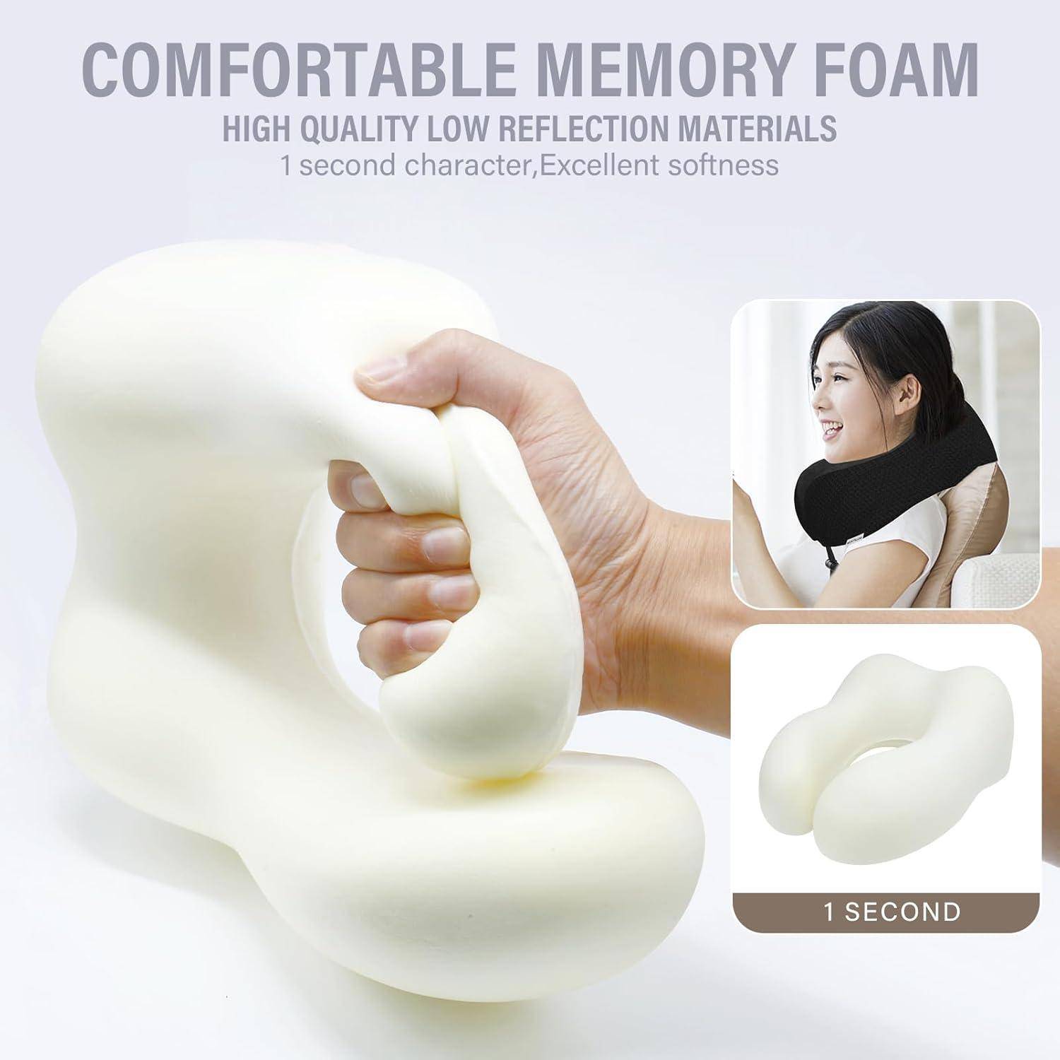 Nackenkissen Reisekissen Nackenhörnchen Memory Foam Auto Schwarz