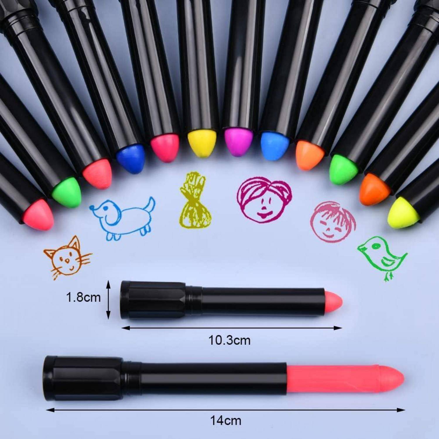 Bodypainting UV Neon Schminkstifte Facepaint Halloween 12 Farben-N