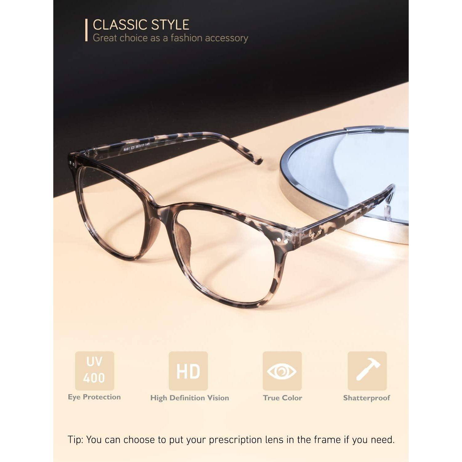Hornbrille Nerdbrille Damen Herren UV400 1.1 Tofu Farbe