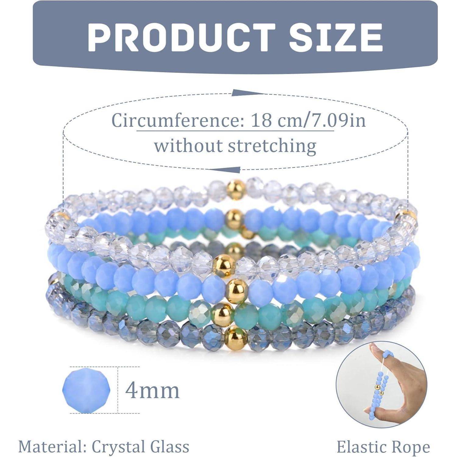 Armband Damen Kristall Perlen Steine Boho Schwarz grün A