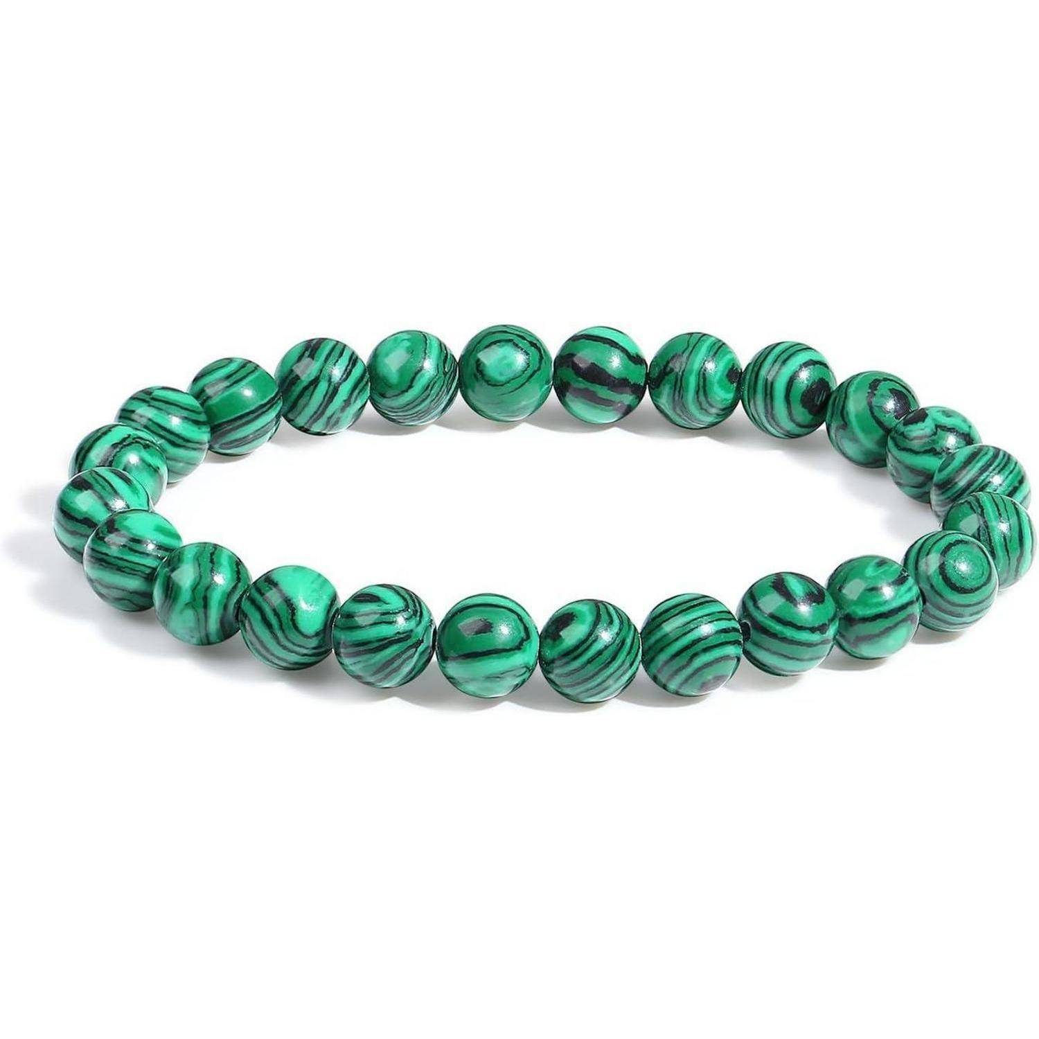 Perlenarmband Elastisch Damen Herren Heilsteine Edelsteine Malachit