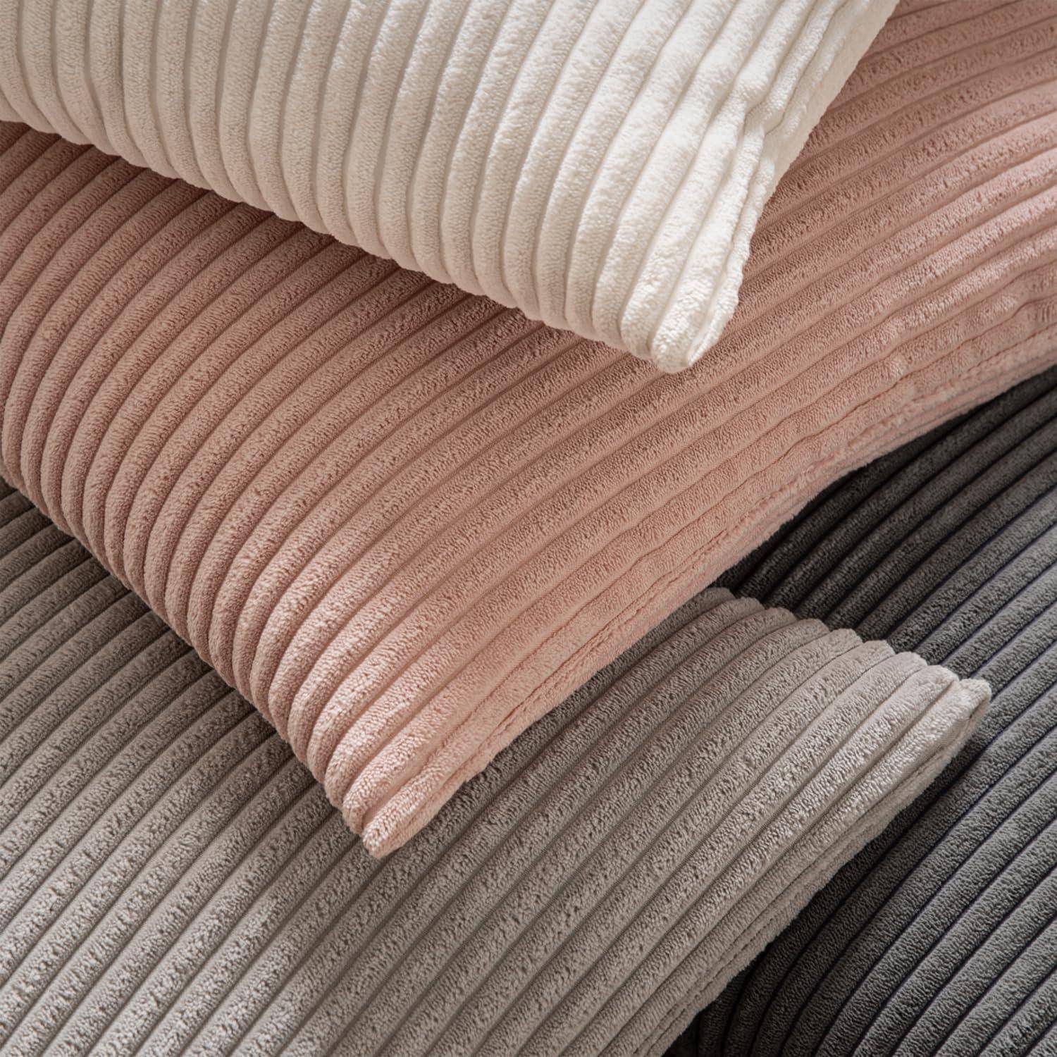 Kissenbezug Kord Reißverschluss Dekokissen 50 x 50 cm 2 Stück Rosa