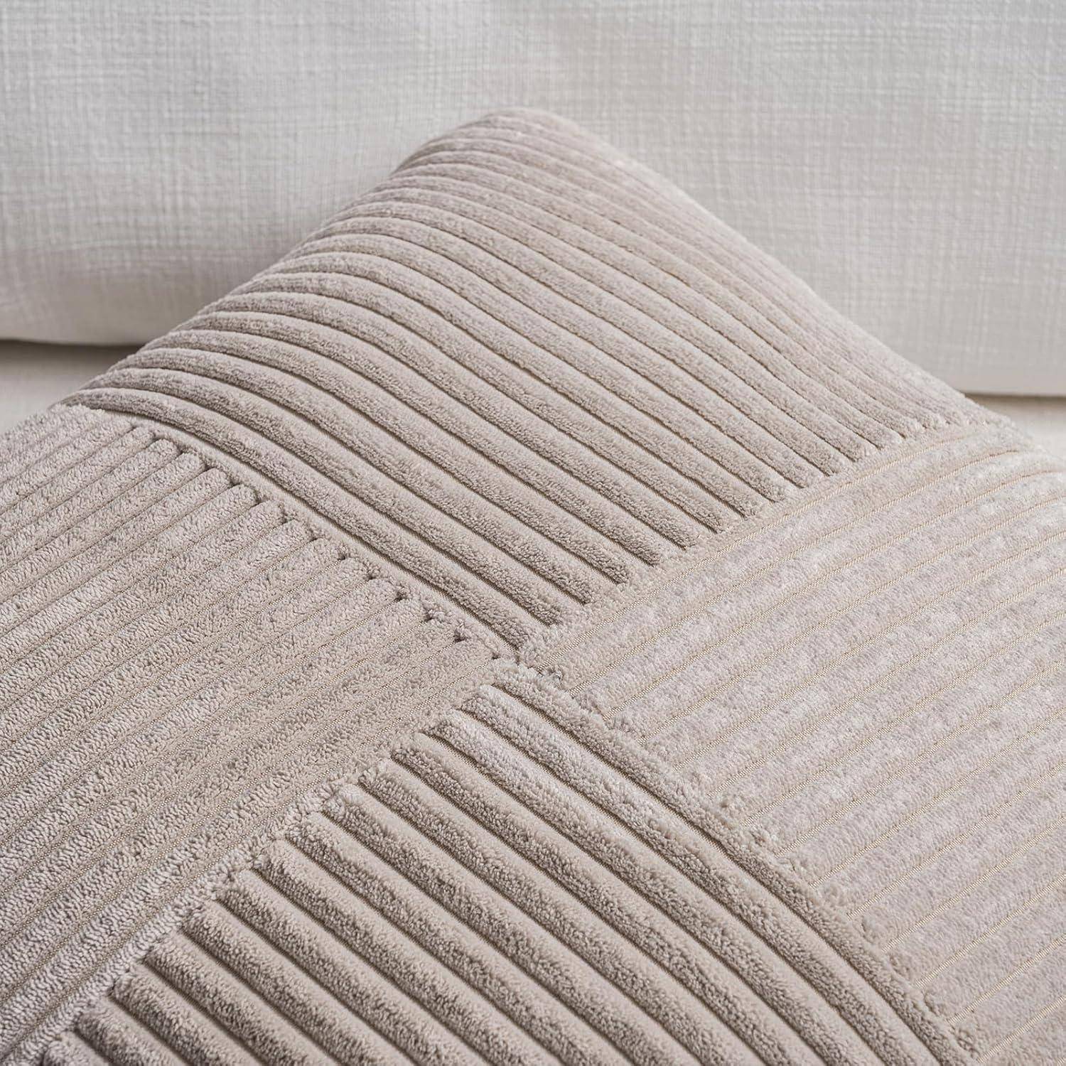 Kissenbezug Kordsamt Dekokissen Sofakissen 50 x 30 cm 2 Stück Taupe