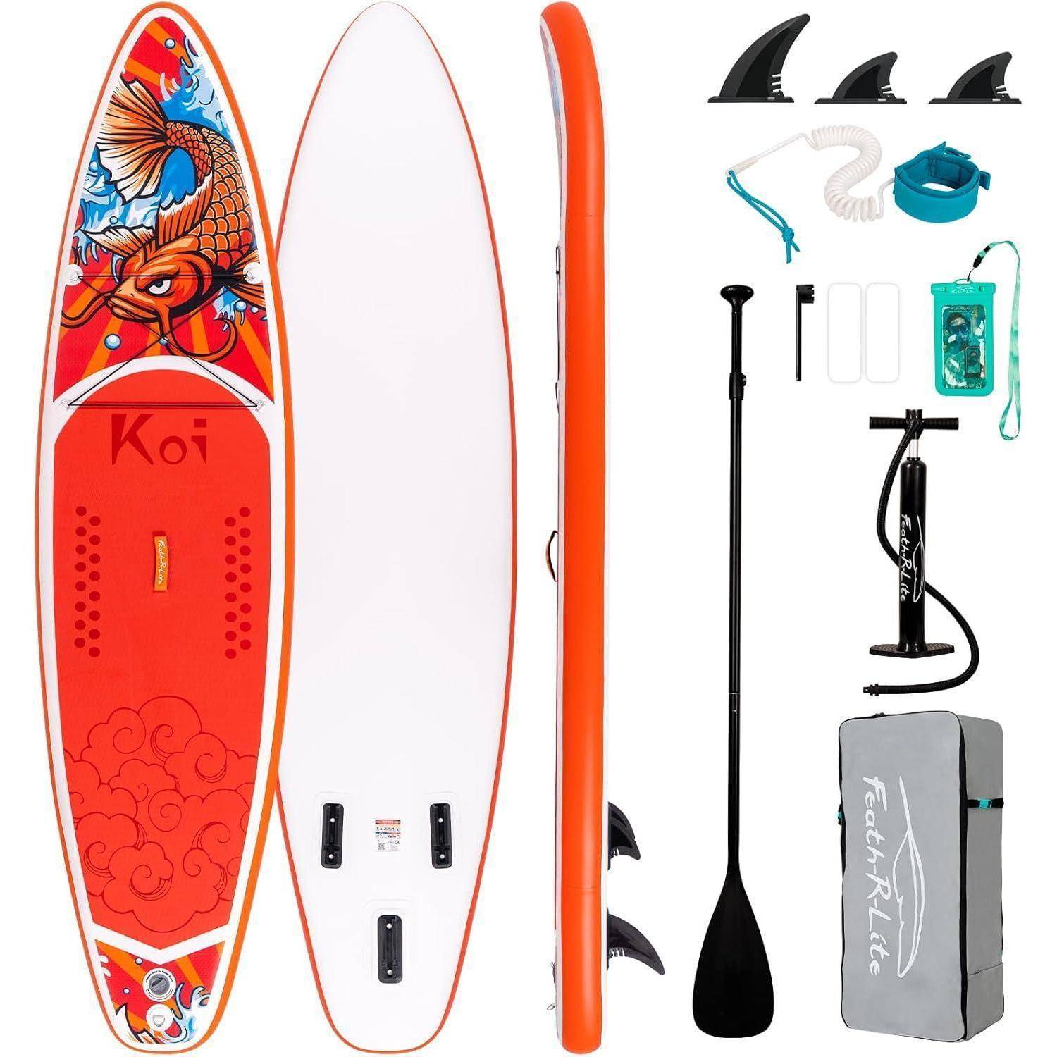Paddleboard 320CM 350CM Paddel Pumpe Rucksack 335CM KOI-ROT ELITE