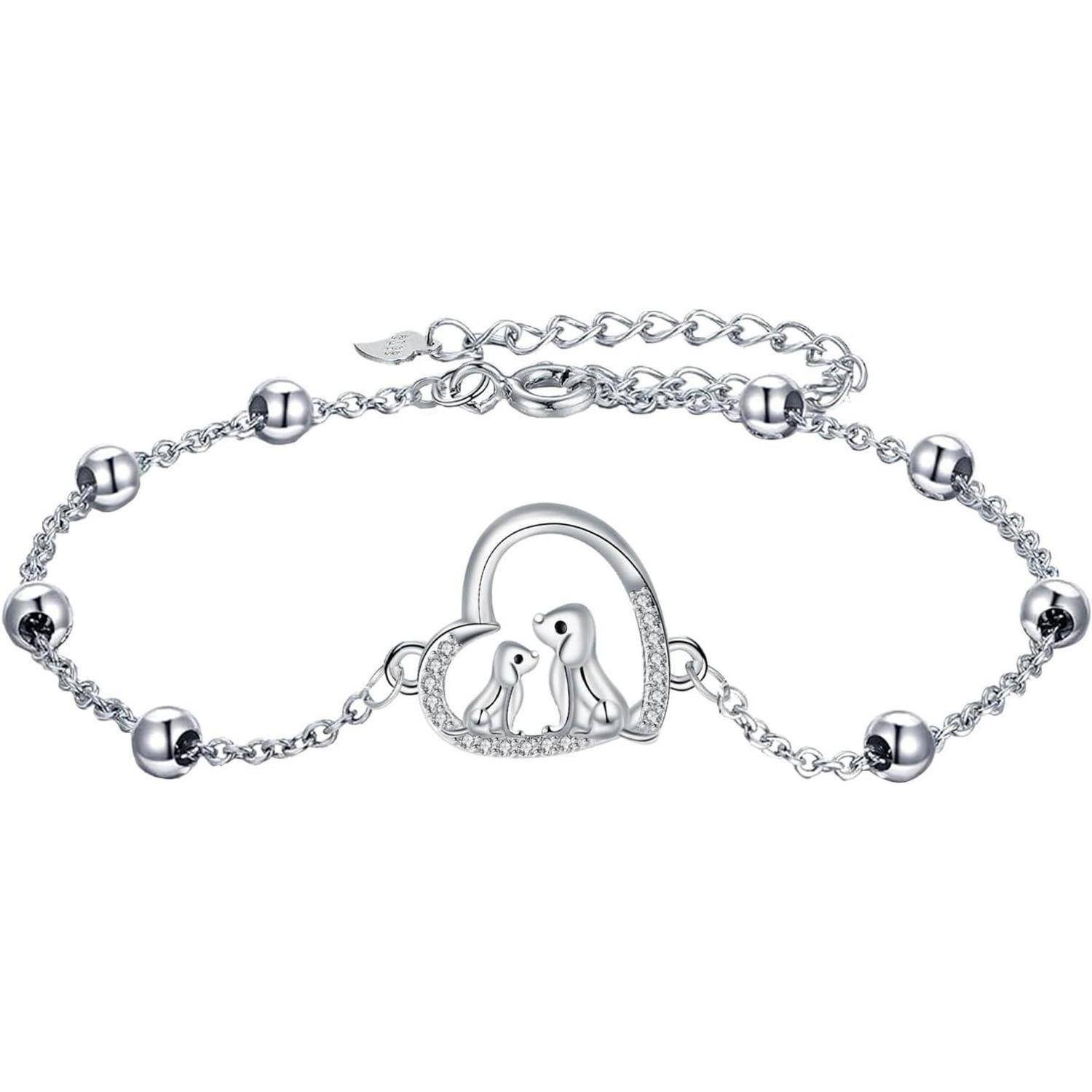 Armband Damen 925 Sterling Silber Geschenkbox Tierliebhaber Hund
