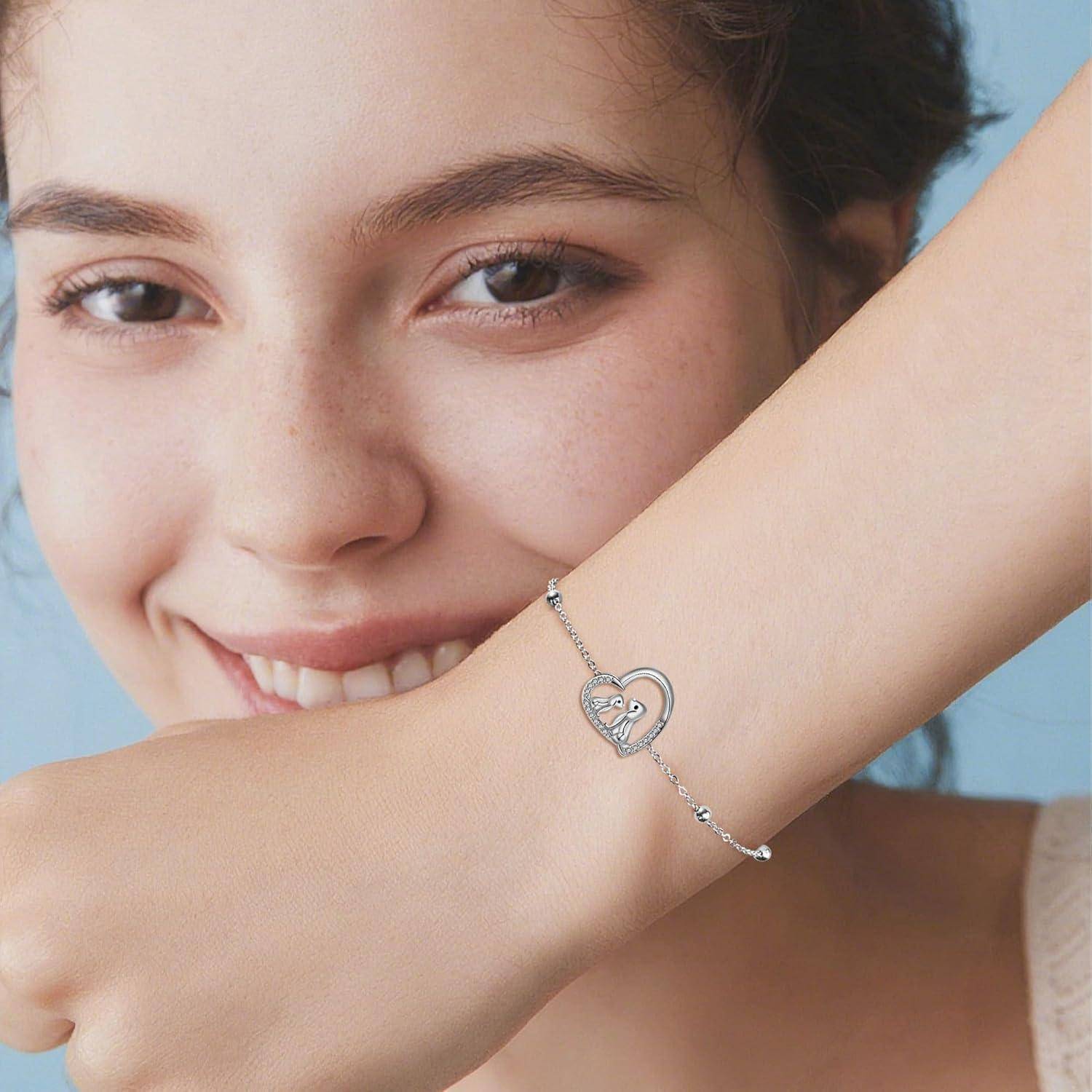 Armband Damen 925 Sterling Silber Geschenkbox Tierliebhaber Hund