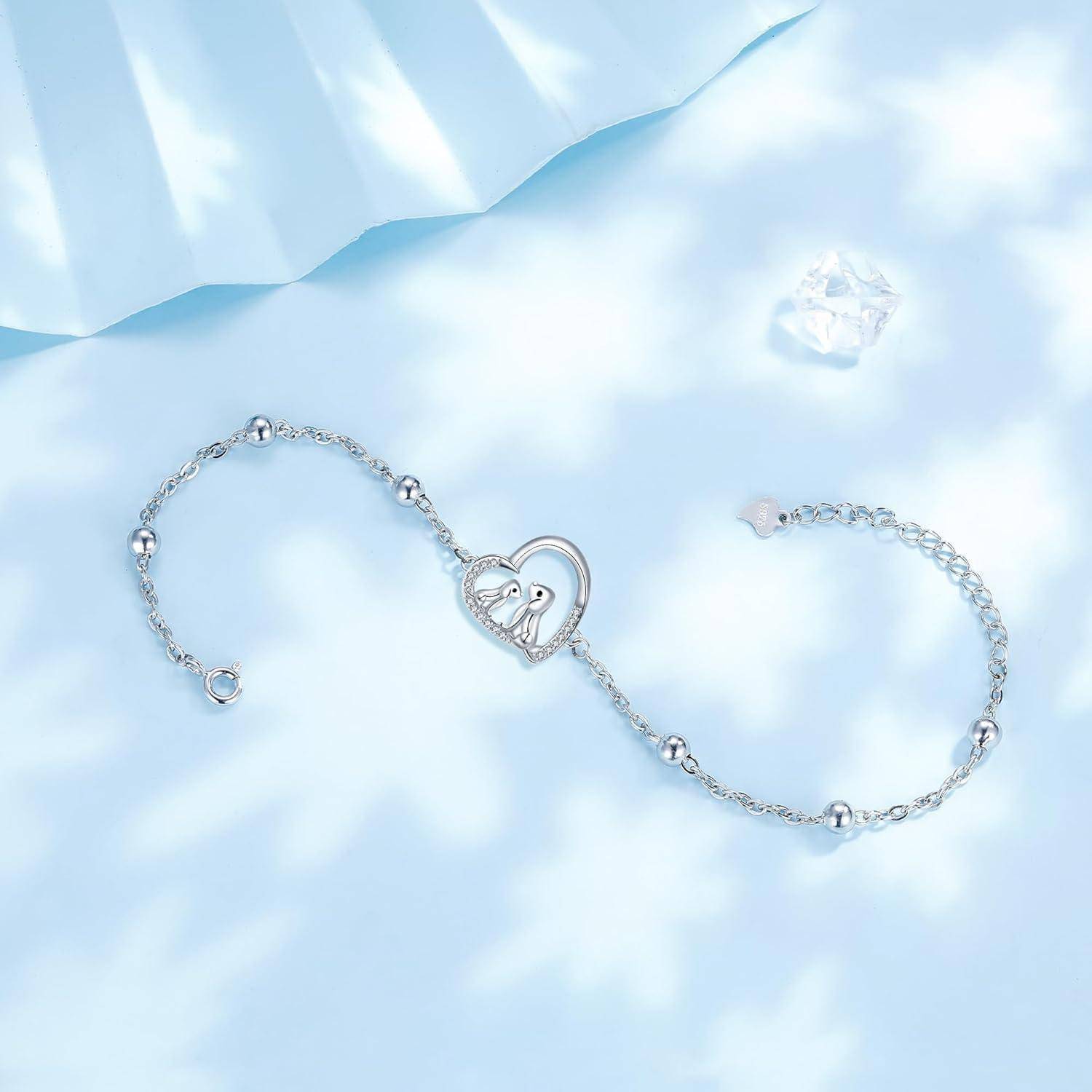 Armband Damen 925 Sterling Silber Geschenkbox Tierliebhaber Hund