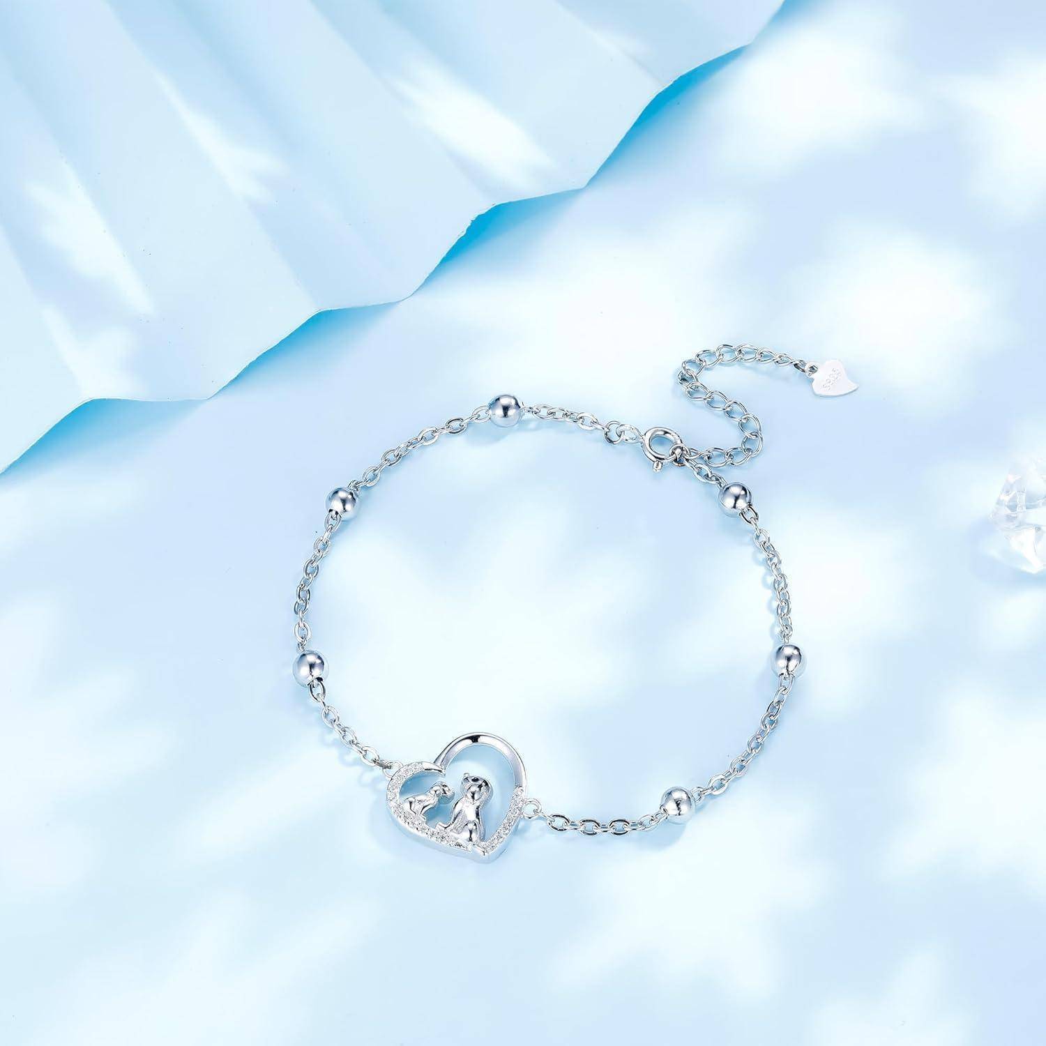 Armband Damen 925 Sterling Silber Geschenkbox Tierliebhaber Hund