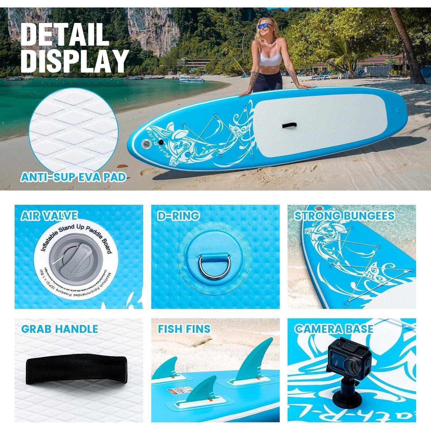 SUP Board Erwachsene Paddel Tasche Pumpe Blue R