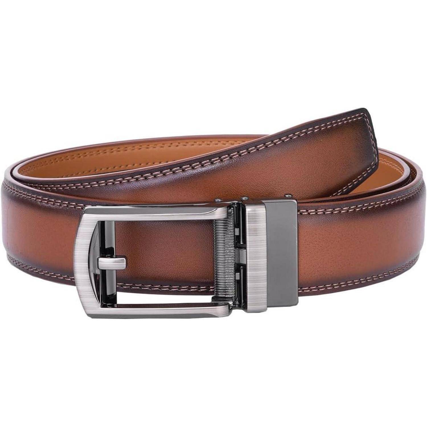 Ledergürtel Herren Automatik Braun-02 Taille 36W-40W=Länge 120cm