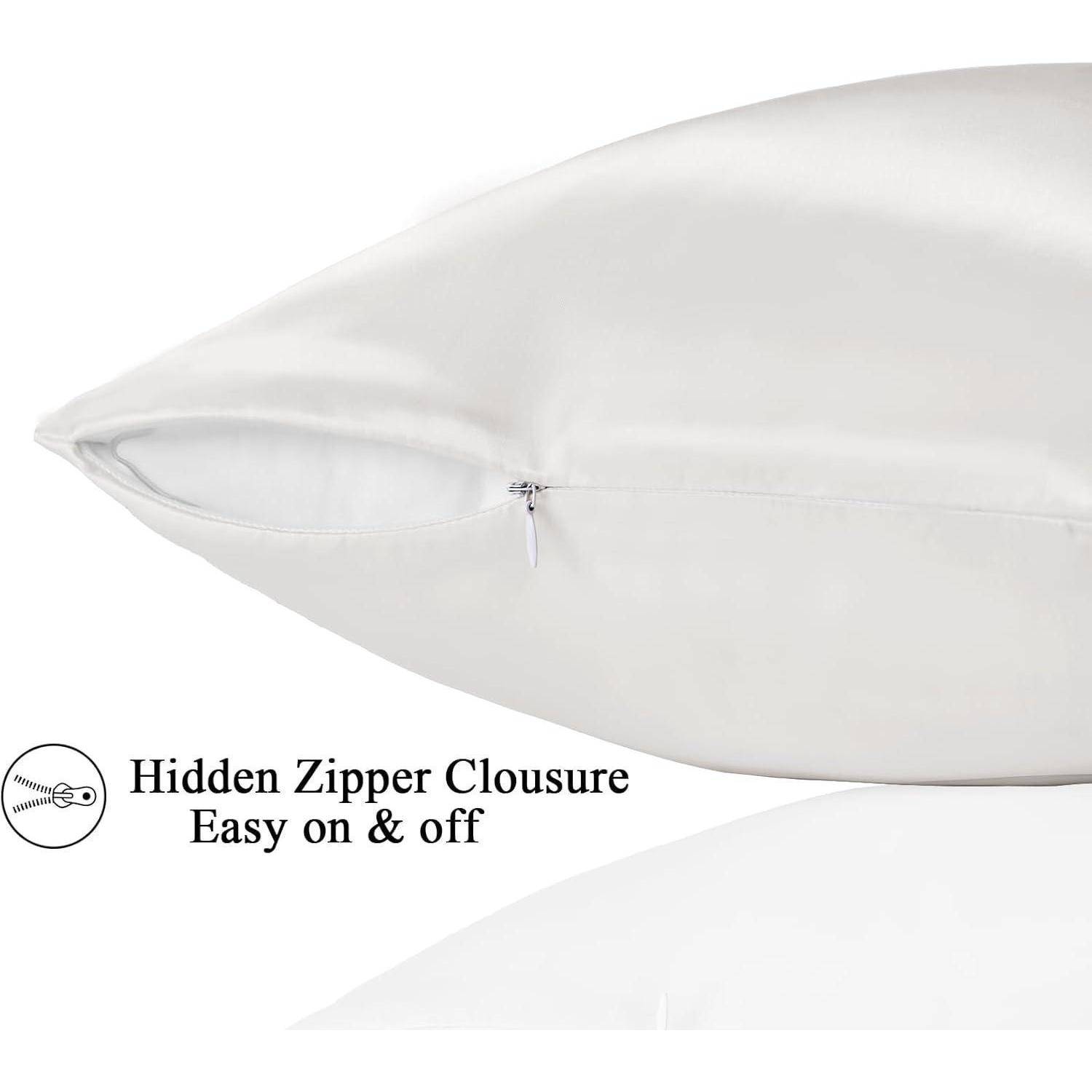 Kissenbezug Satin 2er Set 40x80 Zip Curly Haar Ivory 40x80cm Cream