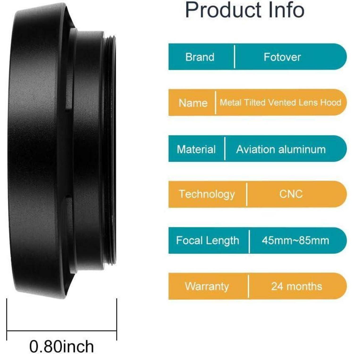 39mm Hohl Metall Gegenlichtblende Streulichtblende für Canon Nikon