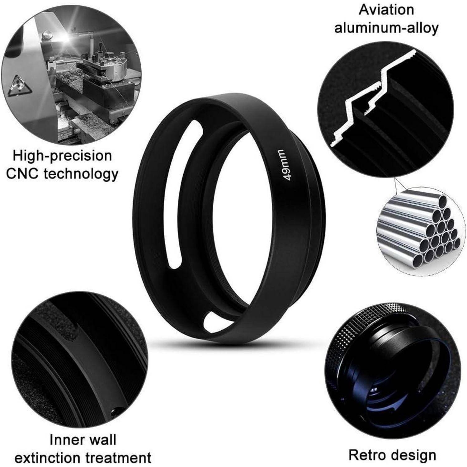 39mm Hohl Metall Gegenlichtblende Streulichtblende für Canon Nikon