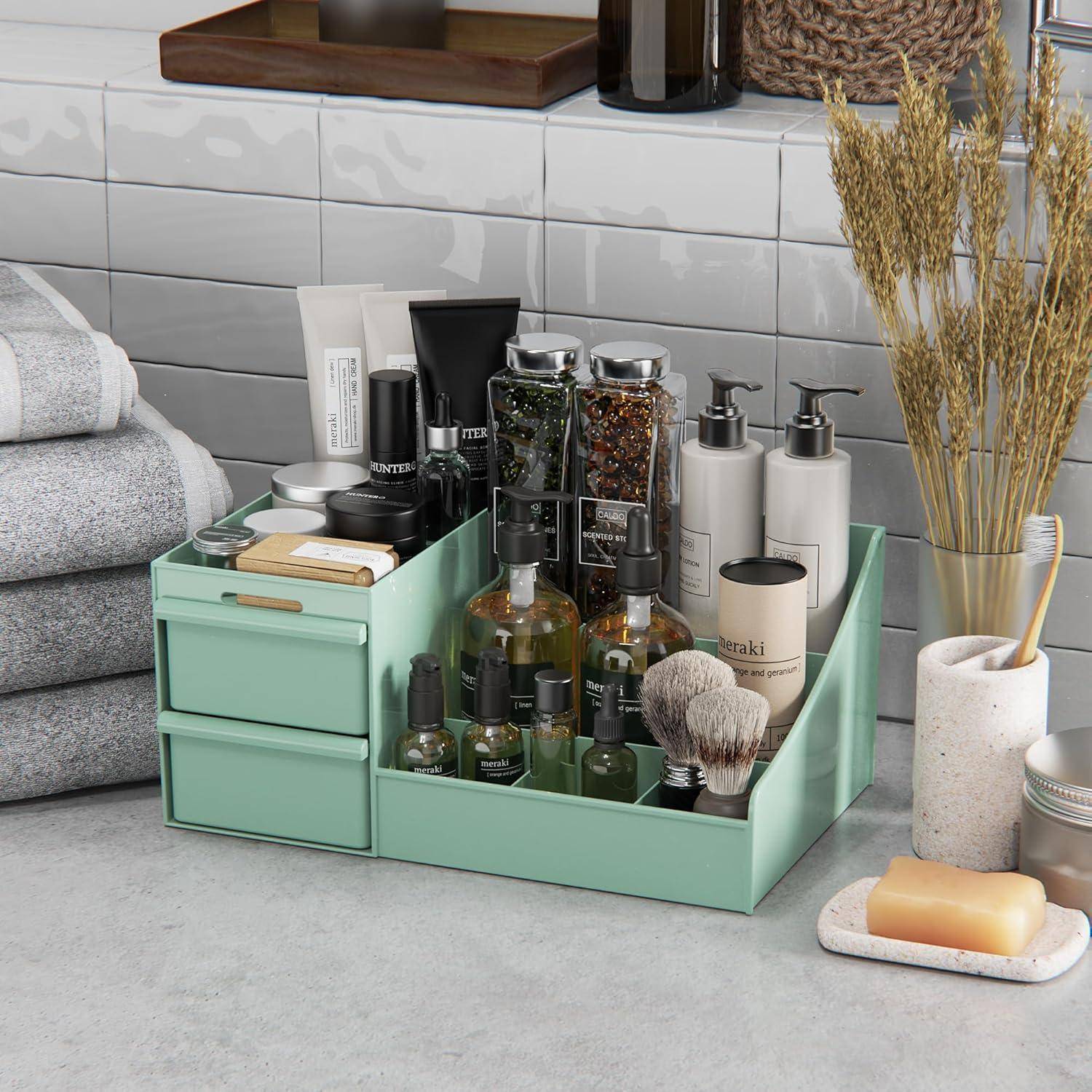 Kosmetik Organizer Schubladen Schminktisch Badezimmer Grün