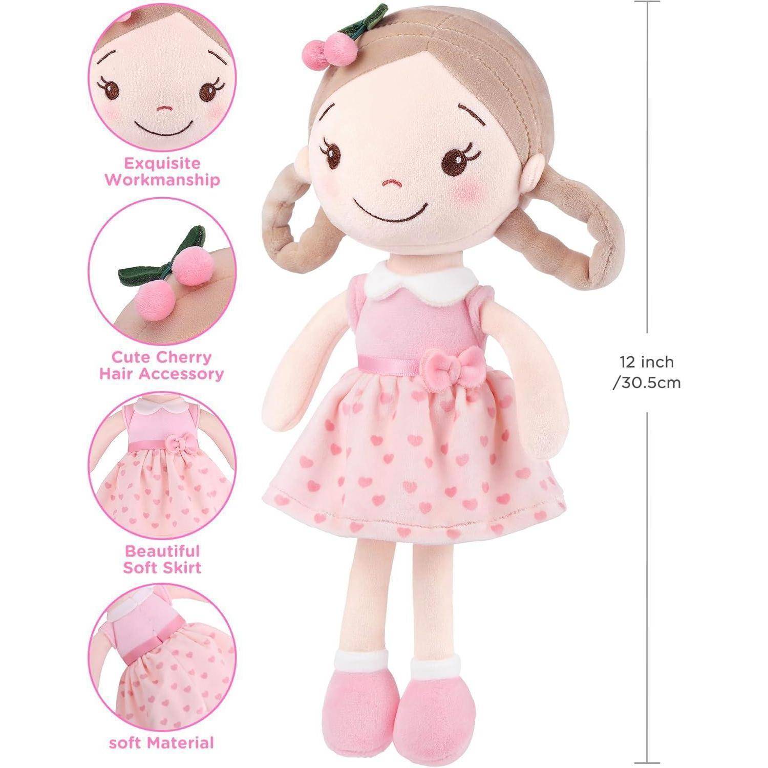 Babypuppe Plüsch 12 Zoll Puppengeschenk Mädchen 30 cm Kirschmädchen