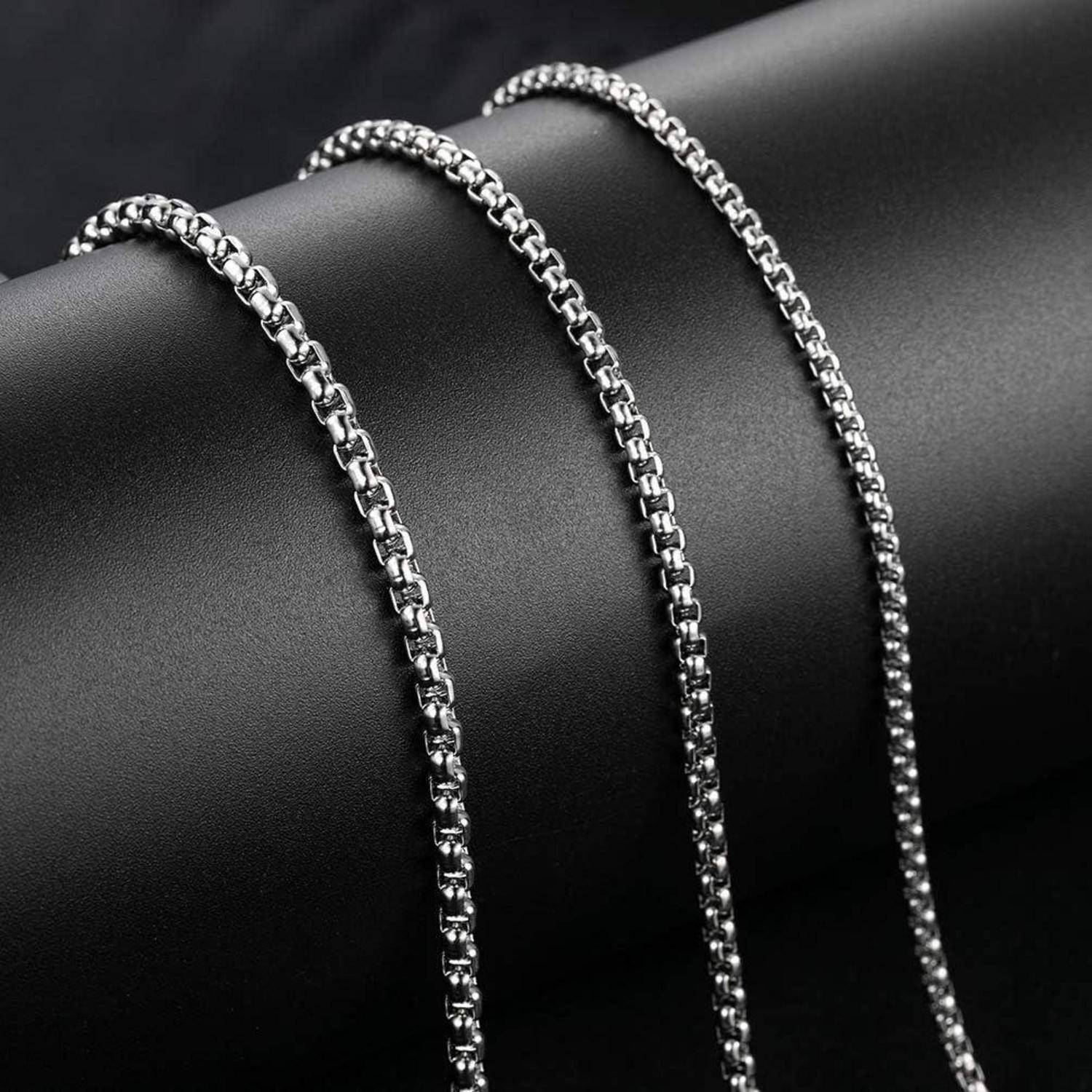Halskette Edelstahl Silber Damen 80.0 Zentimeter Breite 2.5mm 1 Stücke