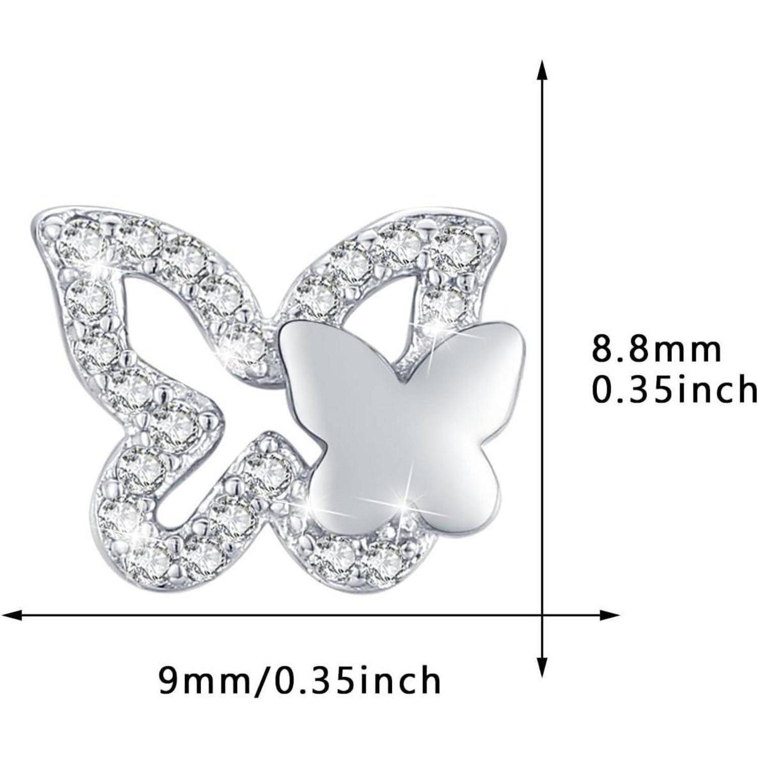 Ohrringe S925 Ohrstecker Fledermaus Kolibri Schmetterling Ohrringe
