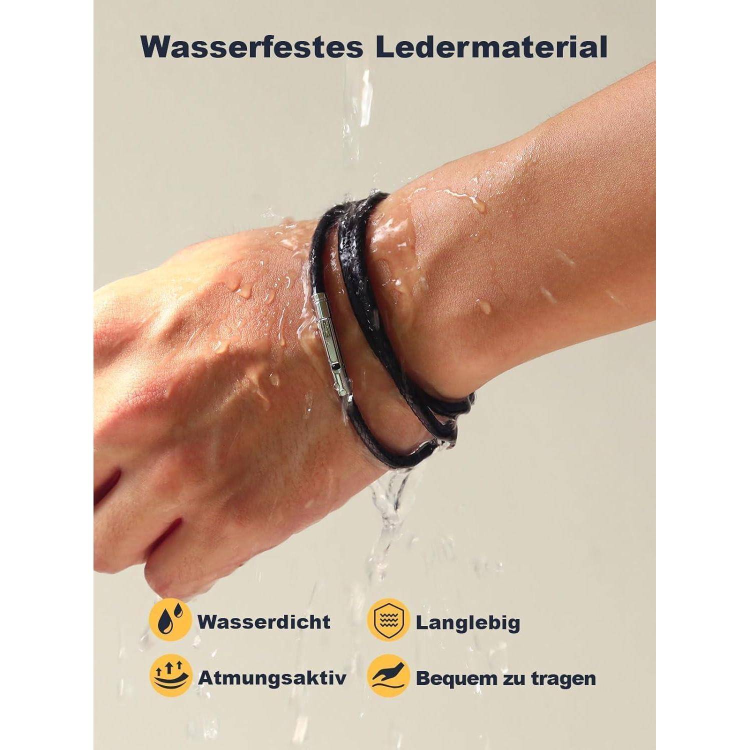 Kette Damen Herren Kunstleder 01 Schwarz(2mm) 41.0 Zentimeter