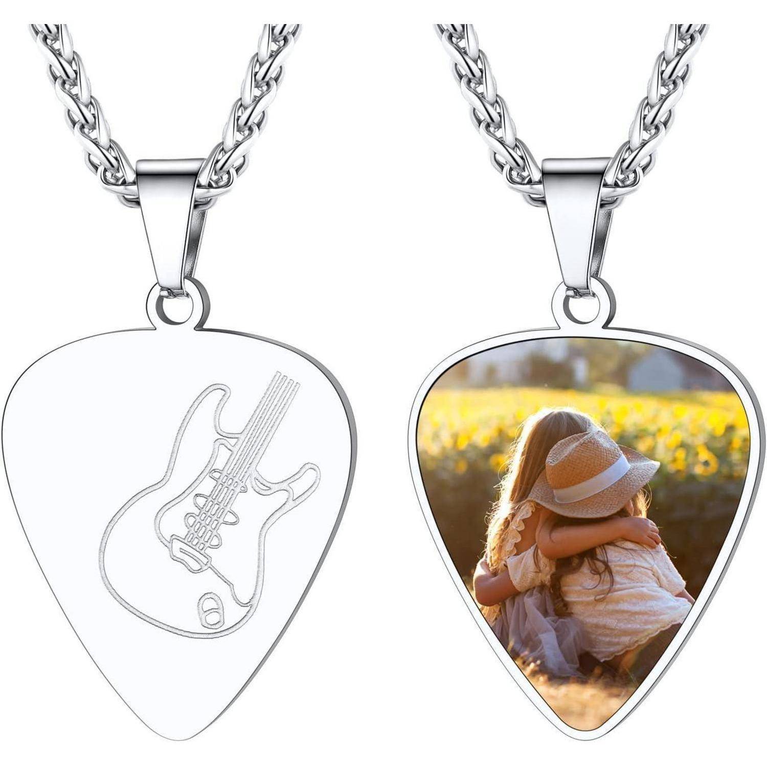 Kettenanhänger E Gitarre Bass Edelstahl 06-silber personalisierbar
