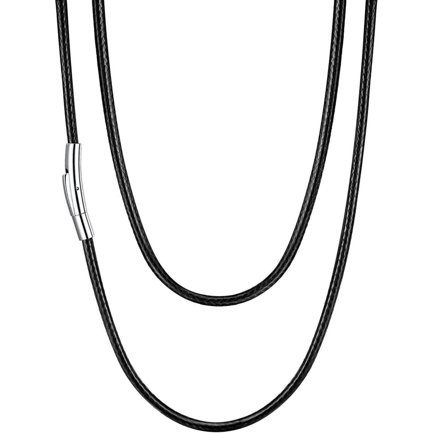 Kette Damen Herren Wachsschurkette 01 Schwarz(3mm) 46.0 Zentimeter
