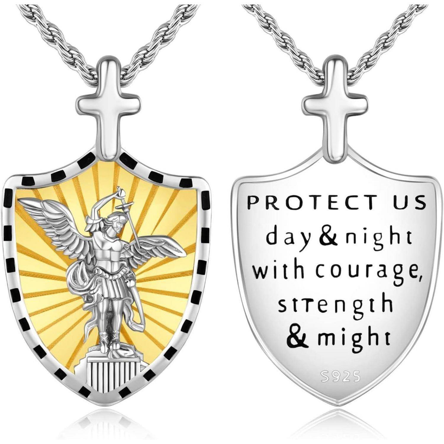 Halskette 925 Sterlingsilber Heilige Erzengel St Michael Halskette 14