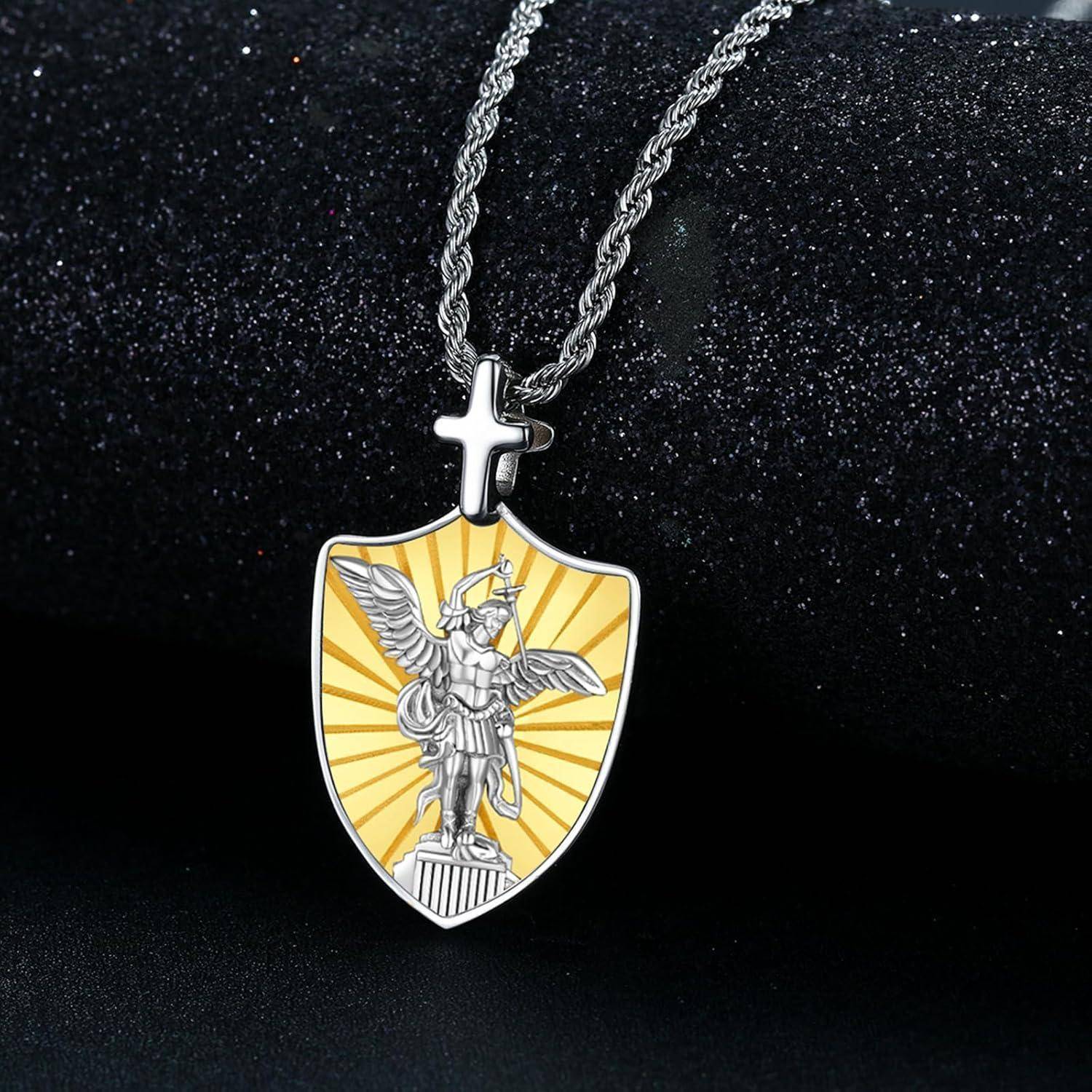 Halskette 925 Sterlingsilber Heilige Erzengel St Michael Halskette 14