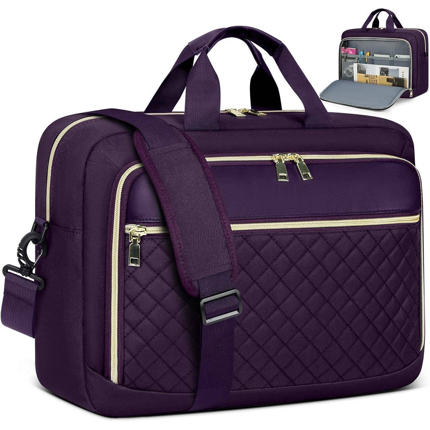Laptoptasche Damen Business Aktentasche Dunkelviolett 17.3 Zoll