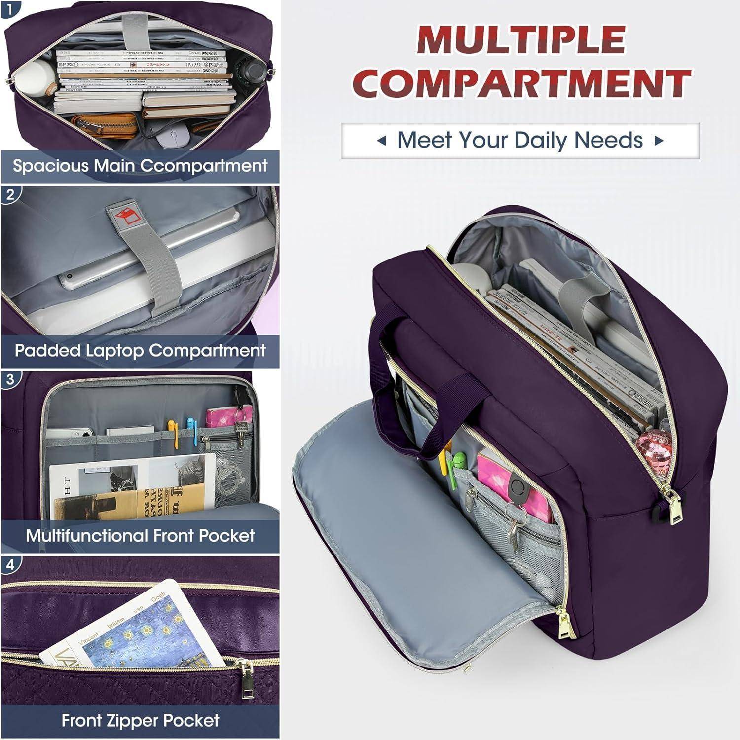 Laptoptasche Damen Business Aktentasche Dunkelviolett 17.3 Zoll