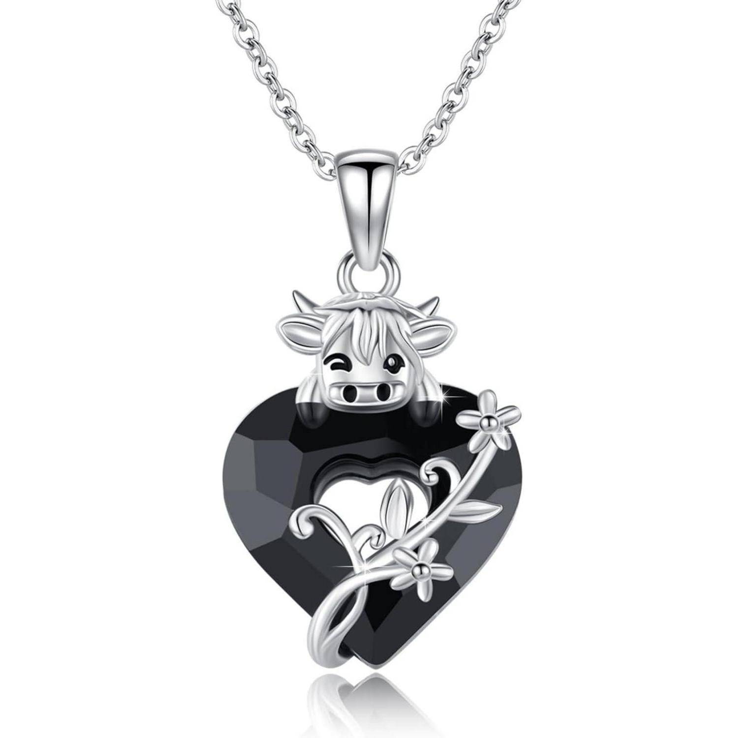 Halskette 925 Sterling Silber Axolotl Fuchs Highland Cow Halskette