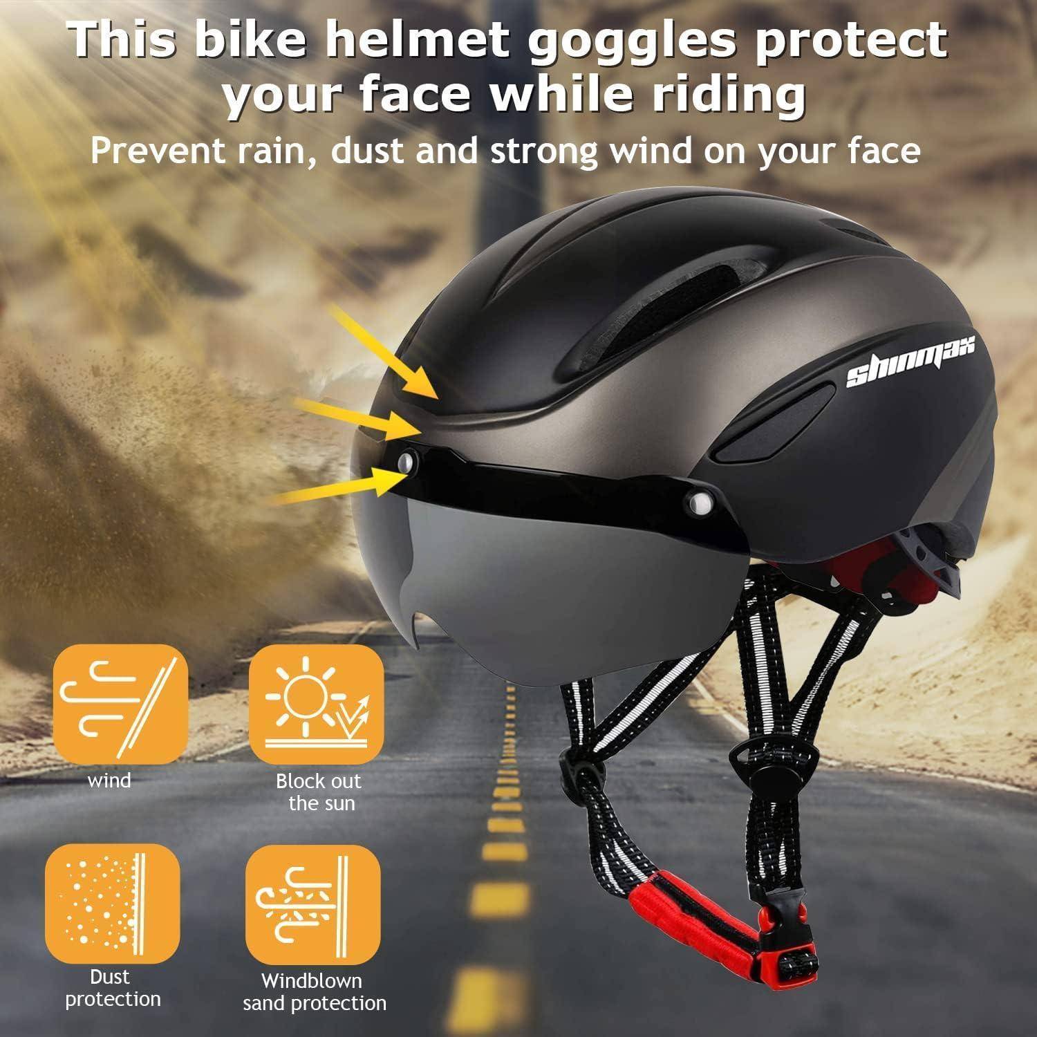 Fahrradhelm Visier abnehmbar magnetisch Rennrad MTB Transparent Visier