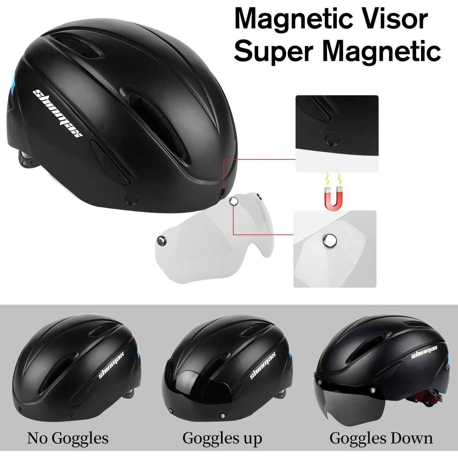 Fahrradhelm Visier abnehmbar magnetisch Rennrad MTB Transparent Visier