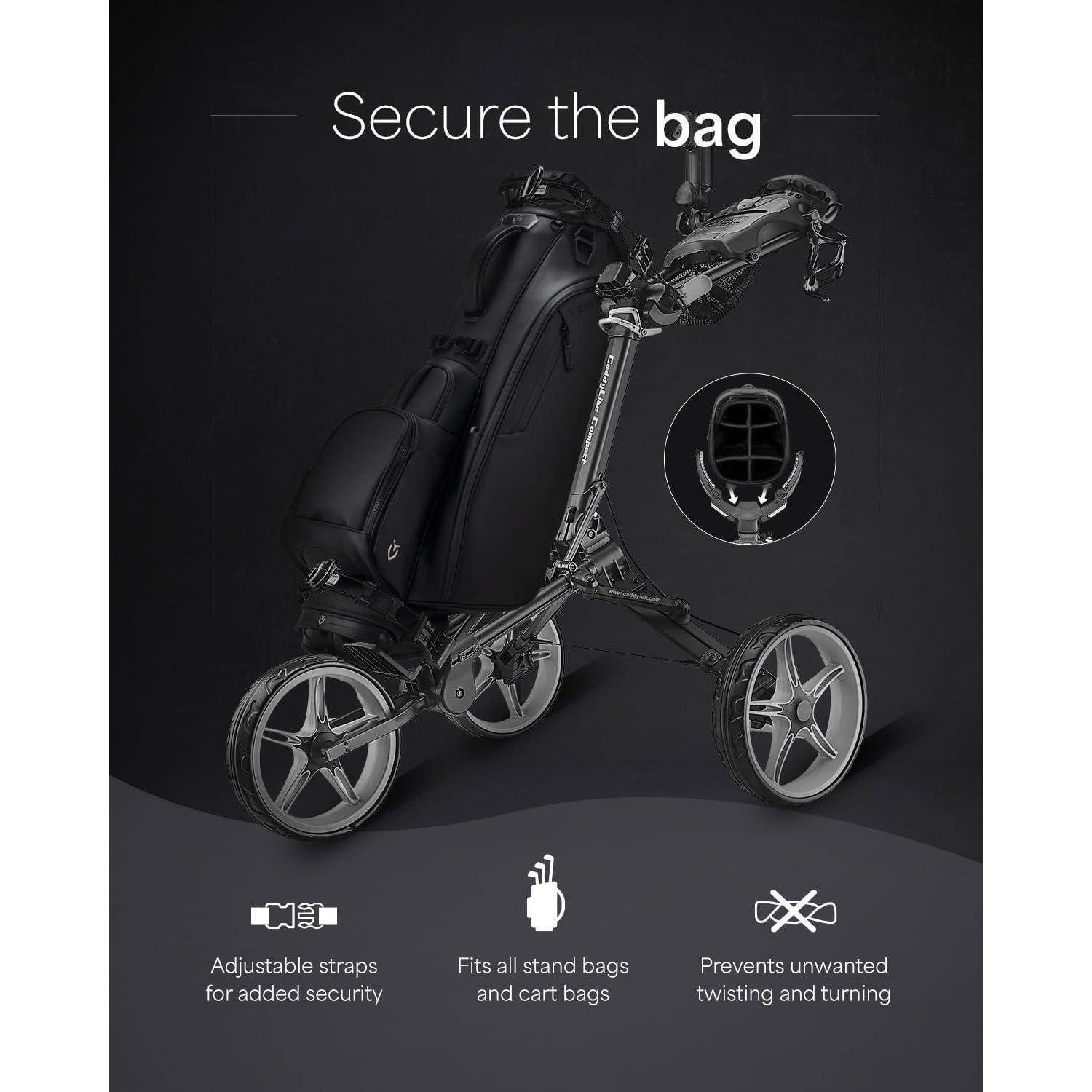 CaddyLite Compact Golf Push Cart rot Folding Unfolding